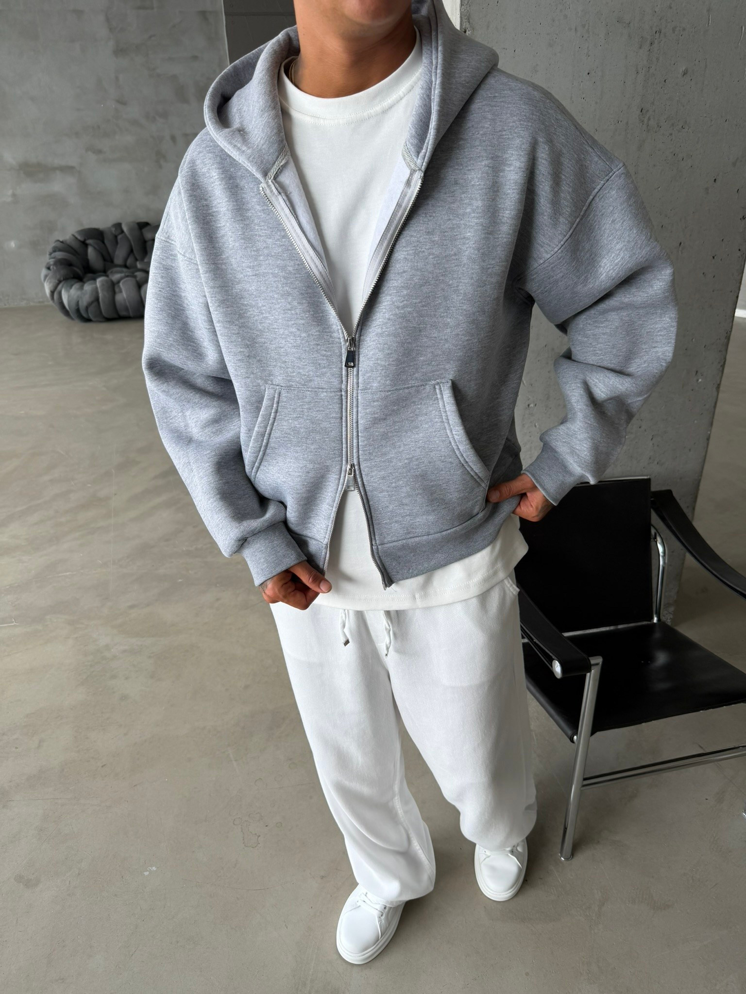 Puffer Boxy Fit Zippered Hoodie