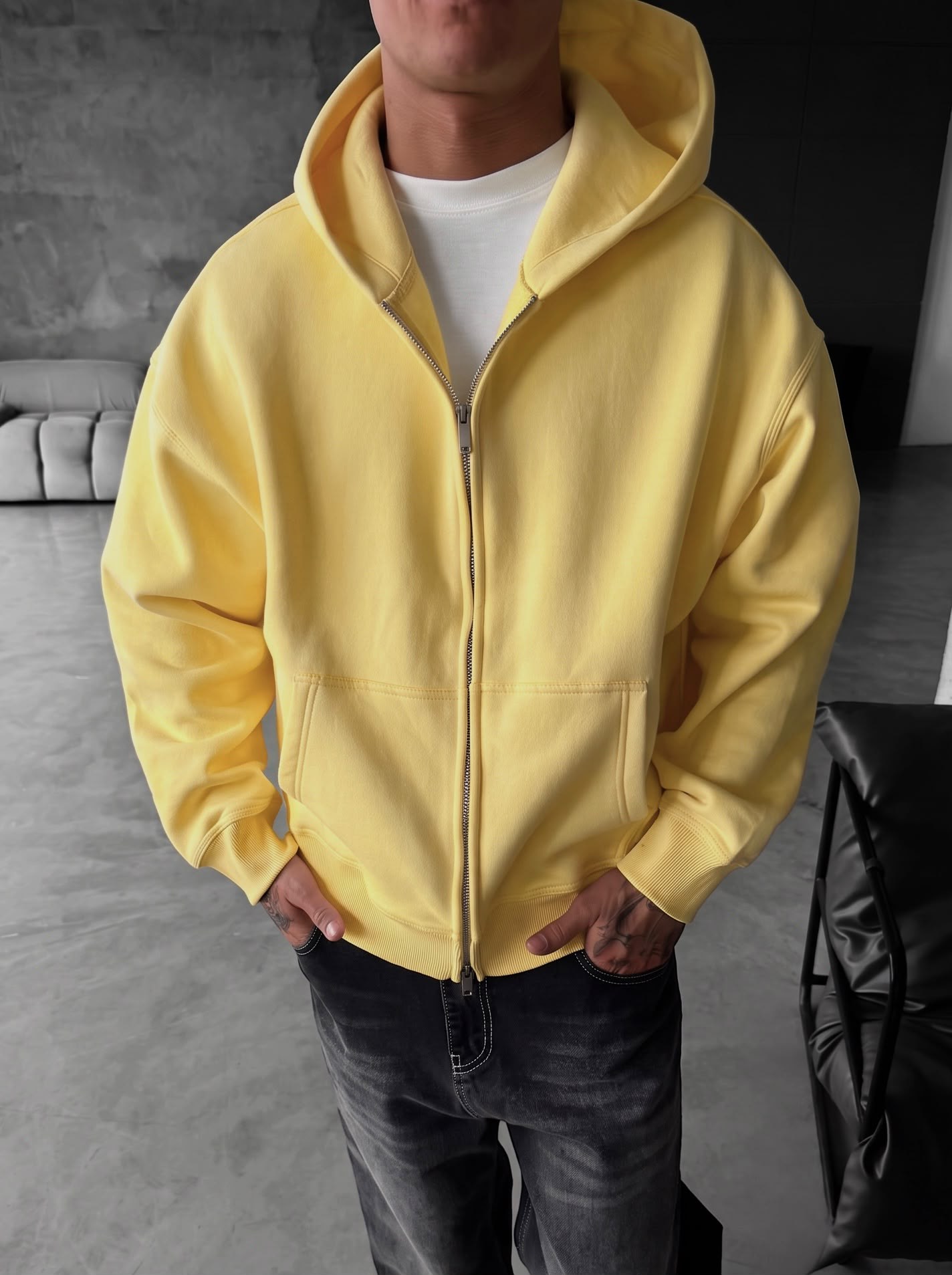 Puffer Boxy Fit Zippered Hoodie