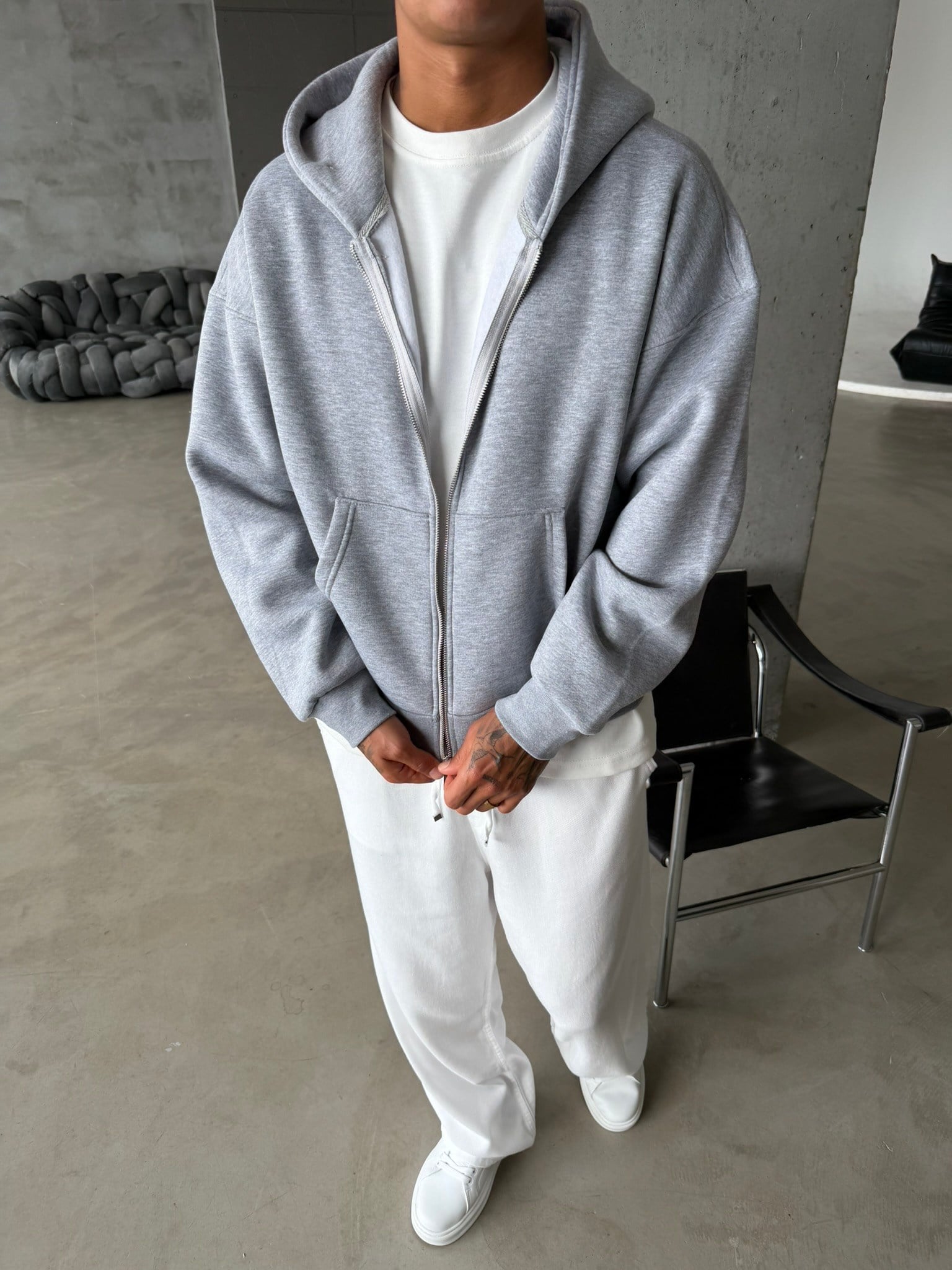 Puffer Boxy Fit Zippered Hoodie