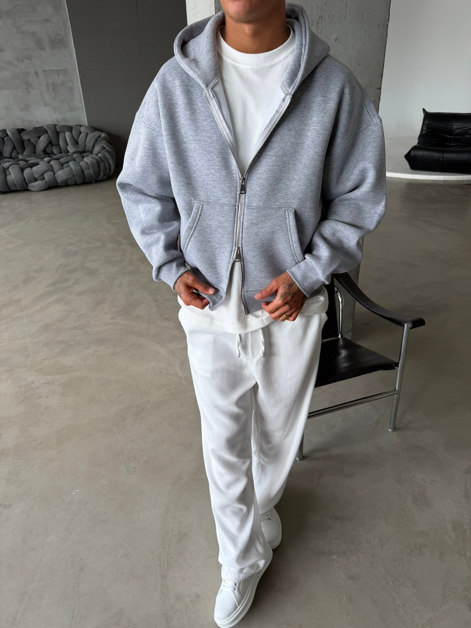 Puffer Boxy Fit Zippered Hoodie