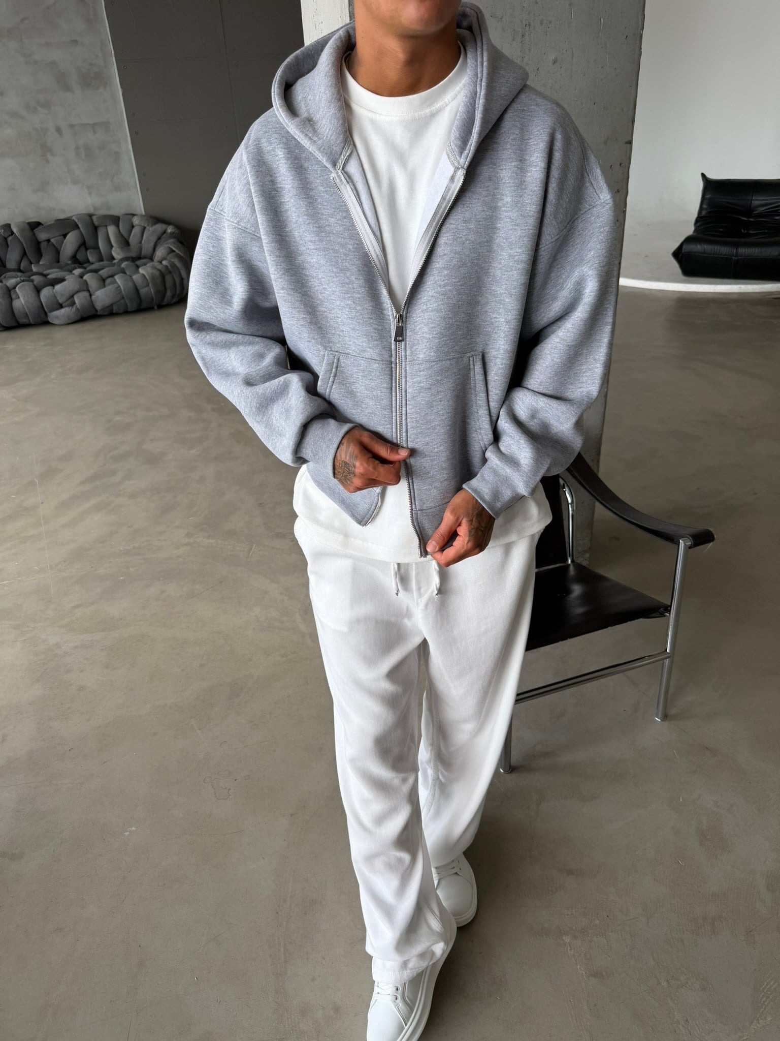 Puffer Boxy Fit Zippered Hoodie