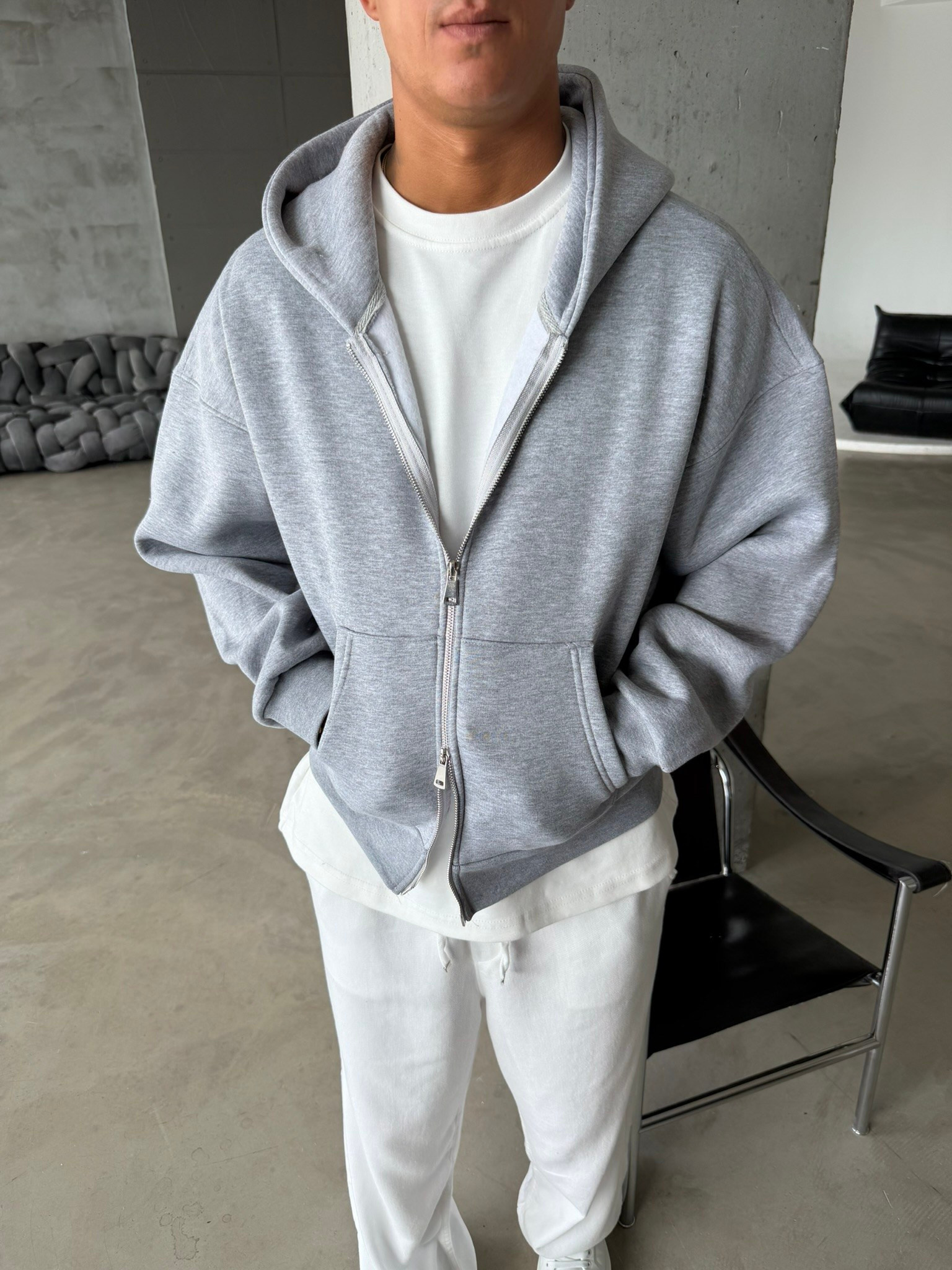 Puffer Boxy Fit Zippered Hoodie