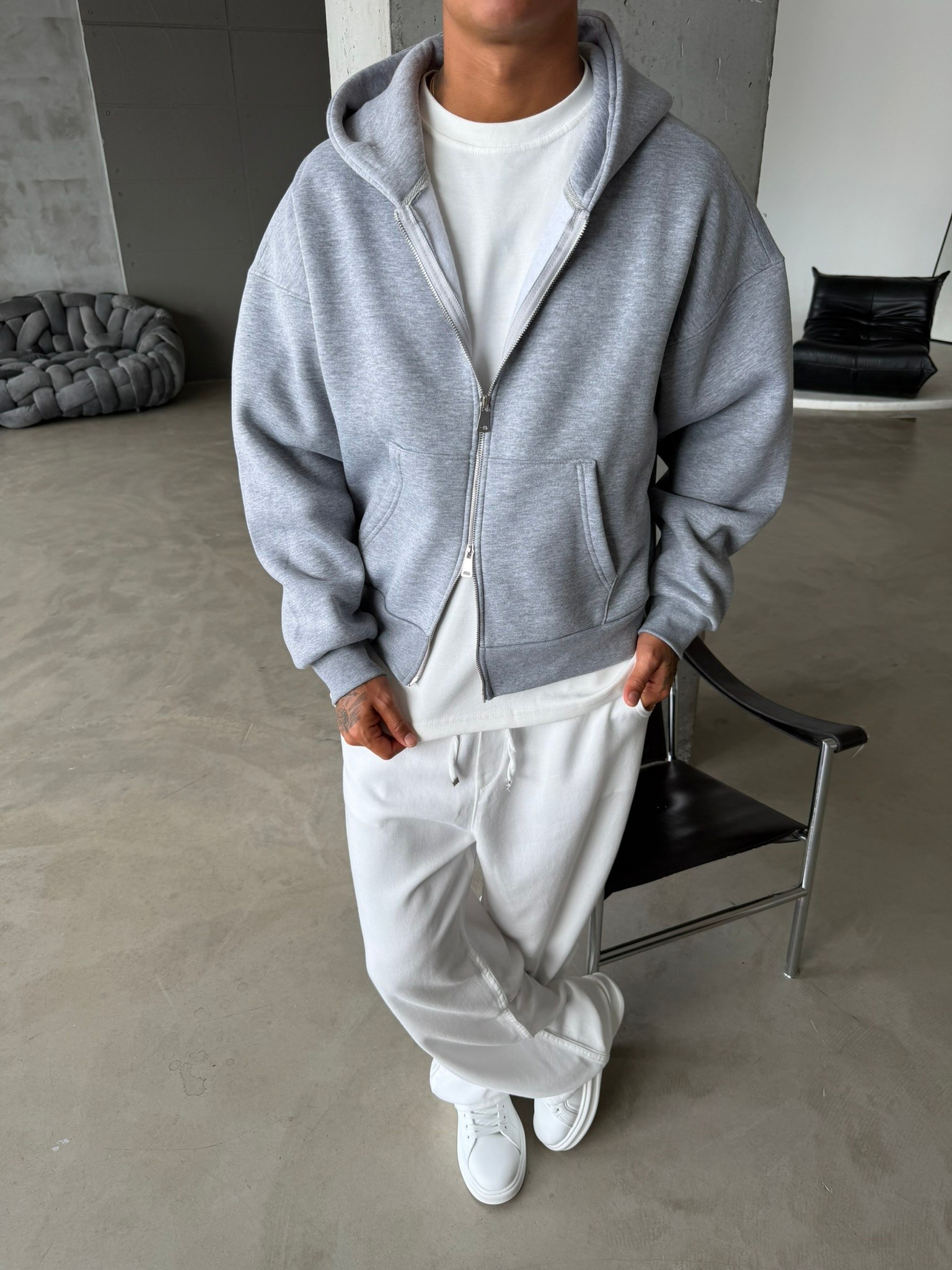 Puffer Boxy Fit Zippered Hoodie