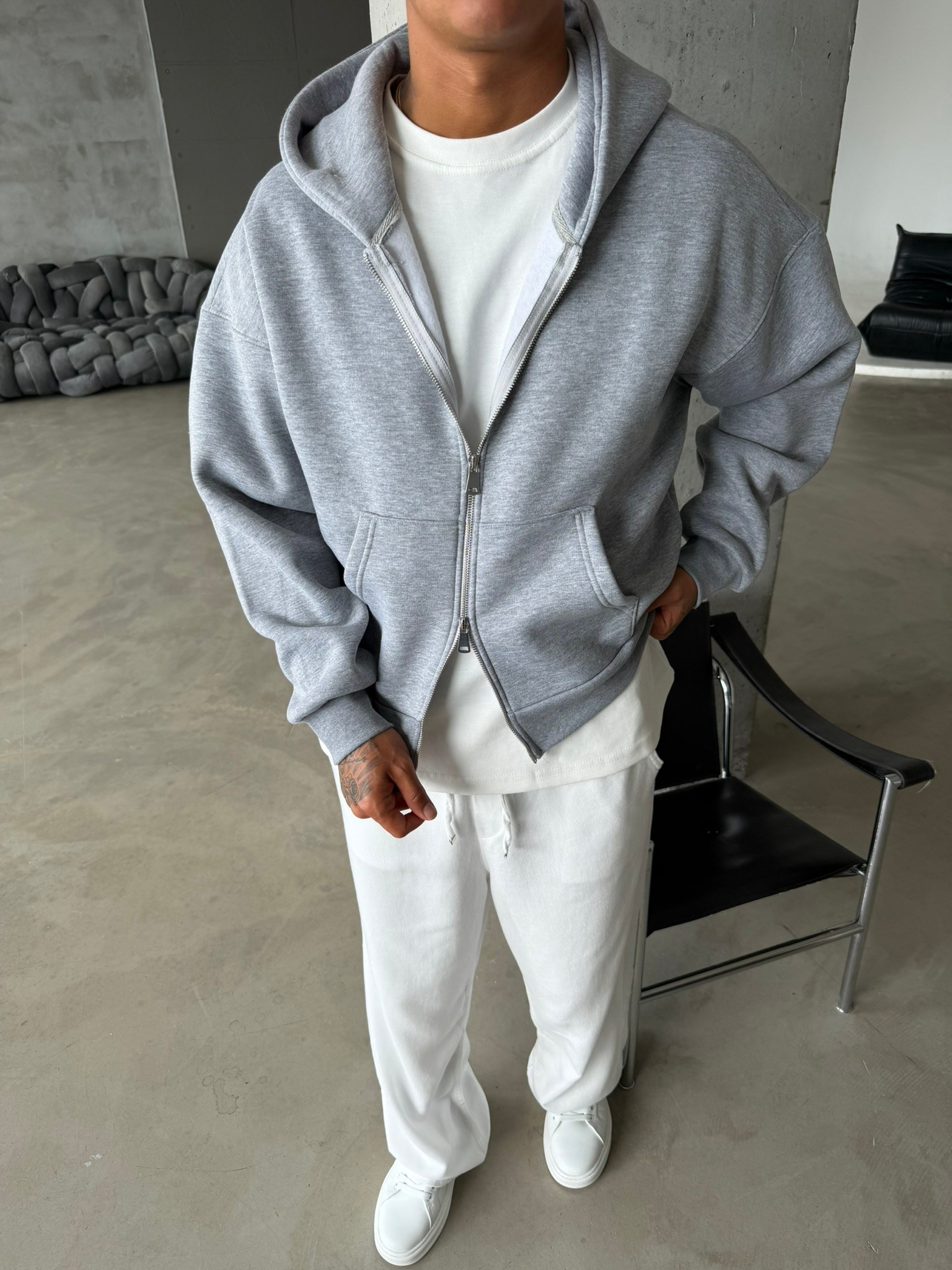 Puffer Boxy Fit Zippered Hoodie