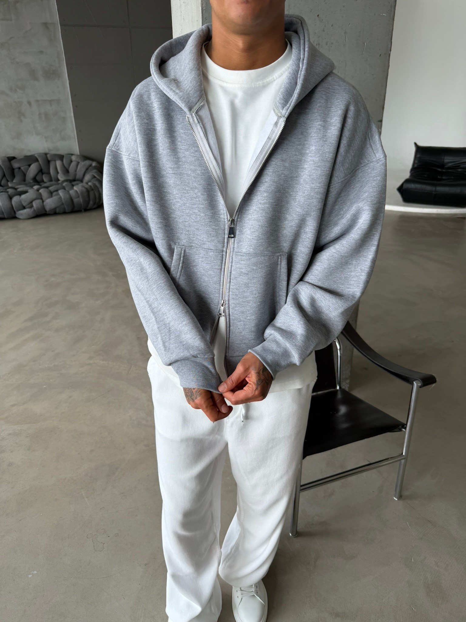 Puffer Boxy Fit Zippered Hoodie