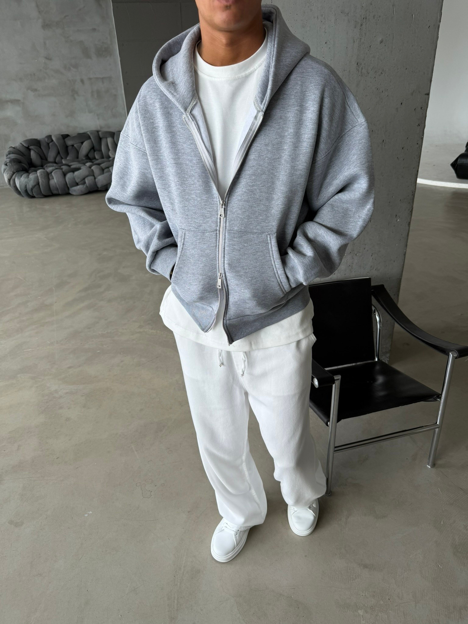 Puffer Boxy Fit Zippered Hoodie