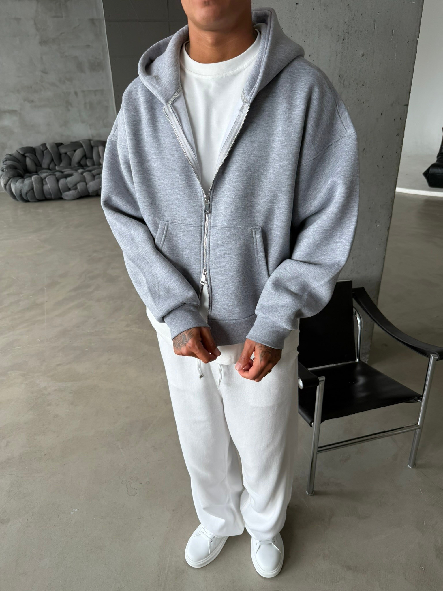 Puffer Boxy Fit Zippered Hoodie
