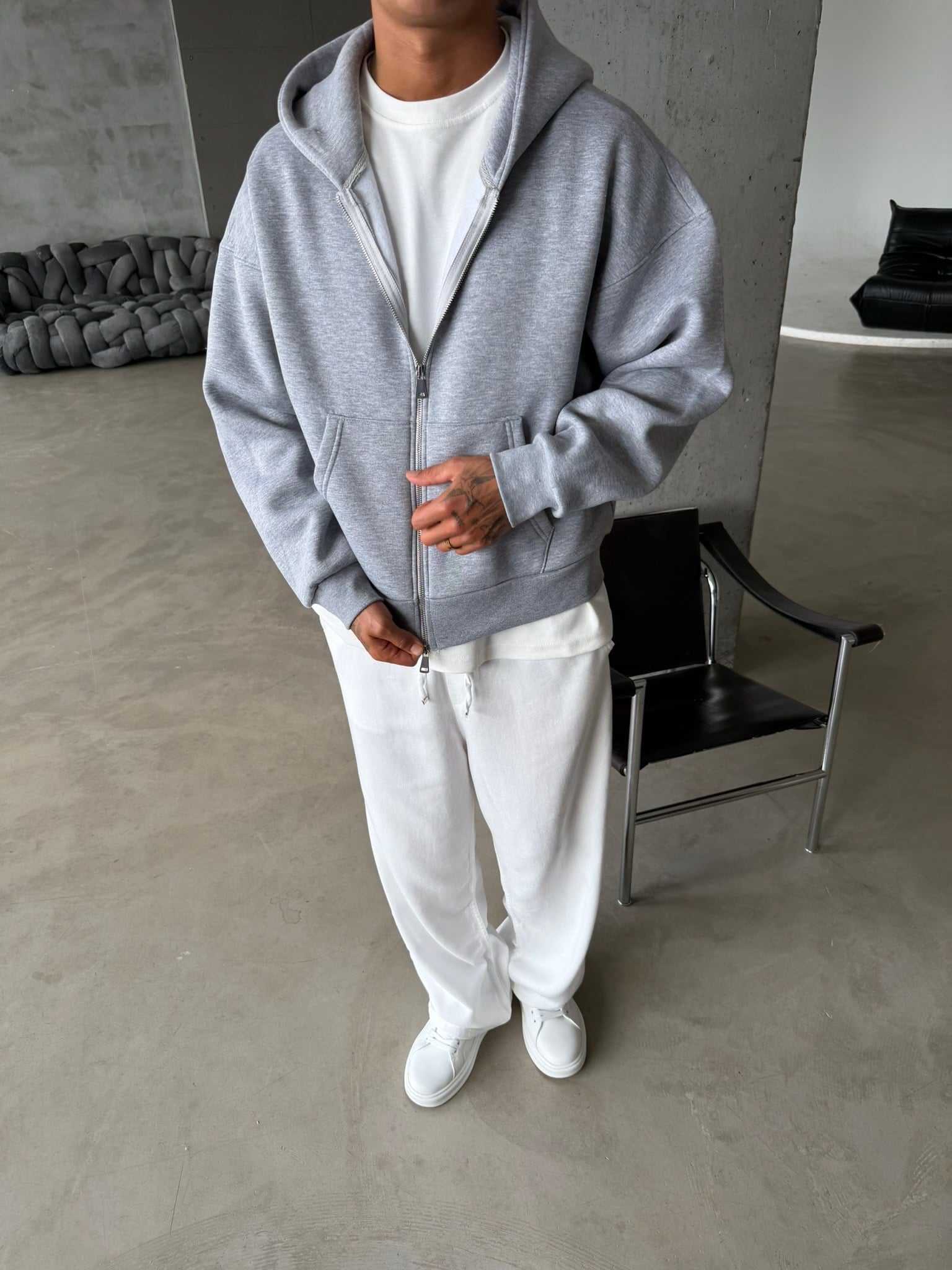 Puffer Boxy Fit Zippered Hoodie