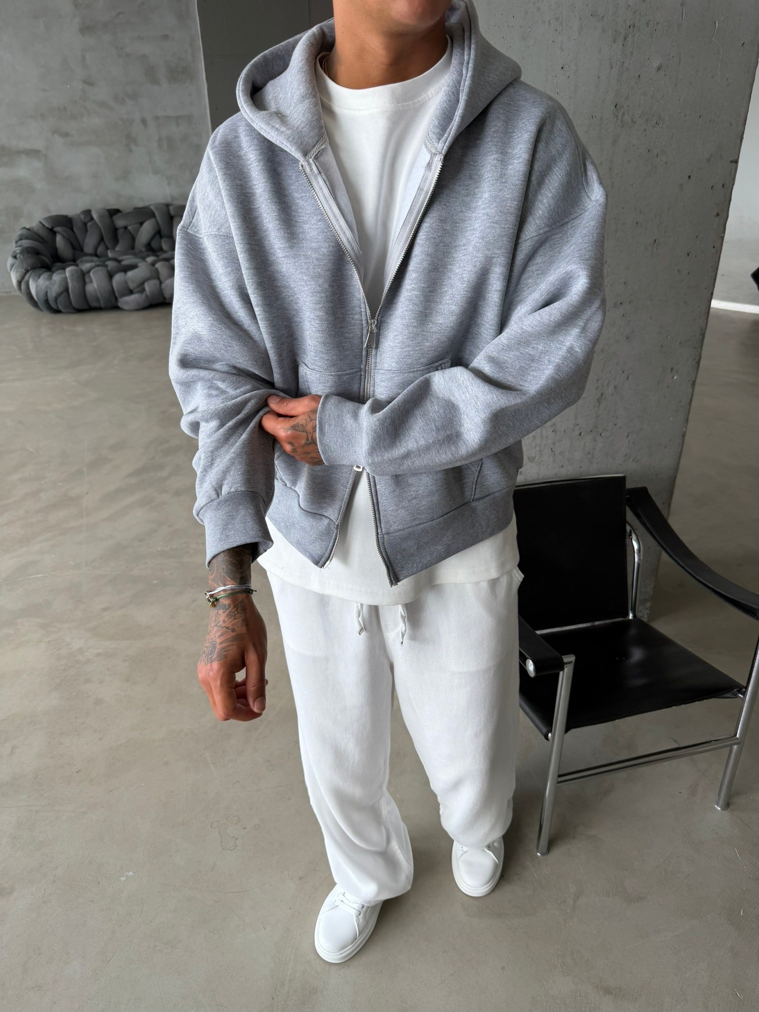 Puffer Boxy Fit Zippered Hoodie