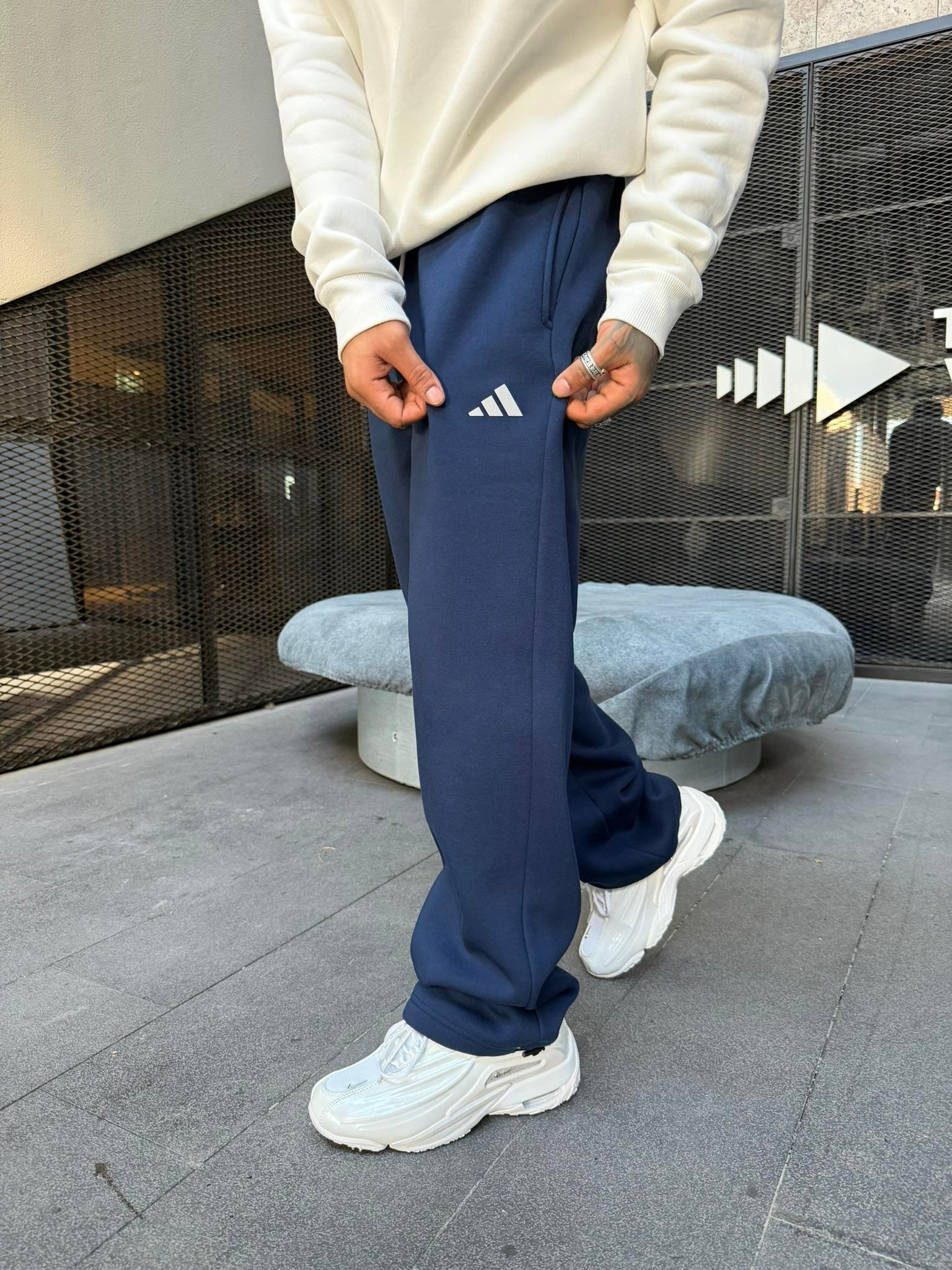 Reflektör Baskı Baggy Stoper Paça Eşofman - İndigo