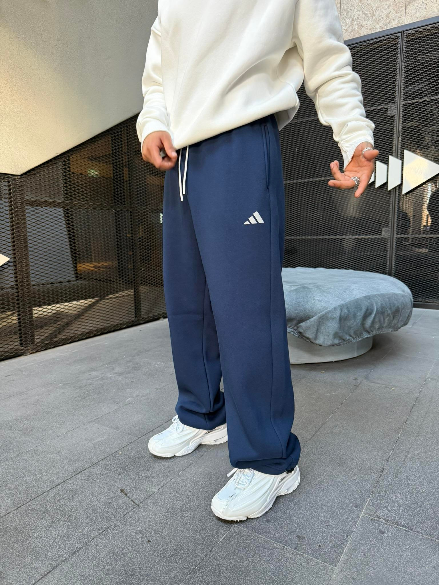 Reflektör Baskı Baggy Stoper Paça Eşofman - İndigo