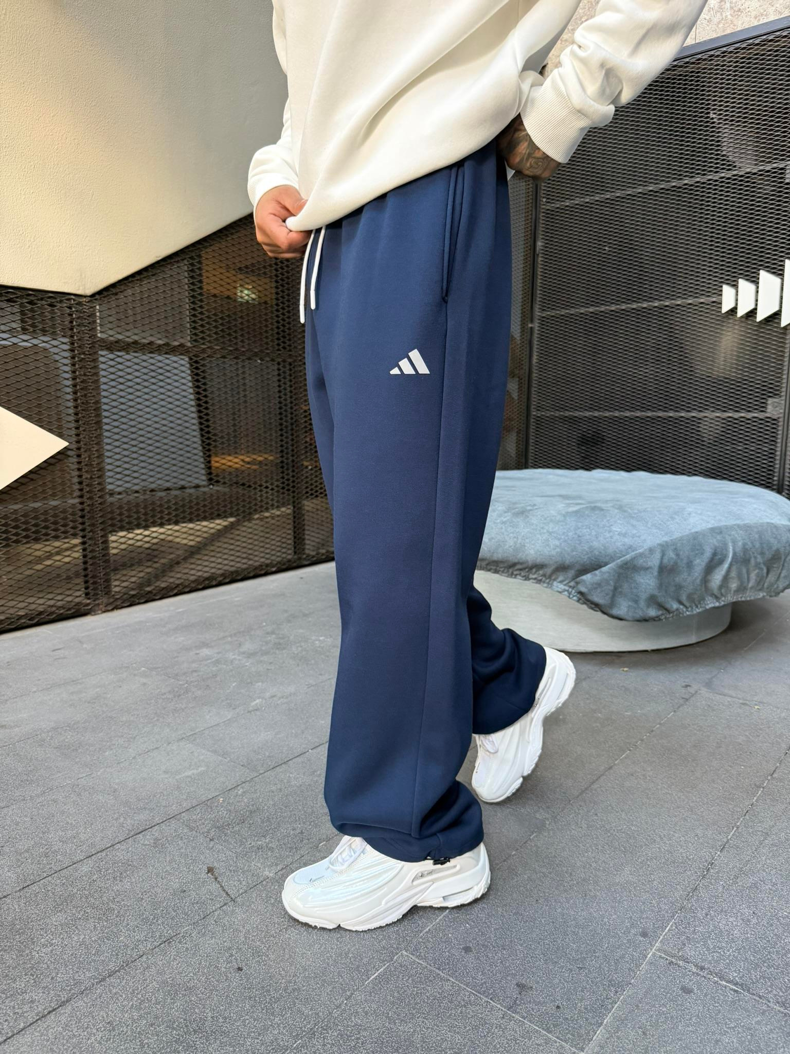 Reflektör Baskı Baggy Stoper Paça Eşofman - İndigo