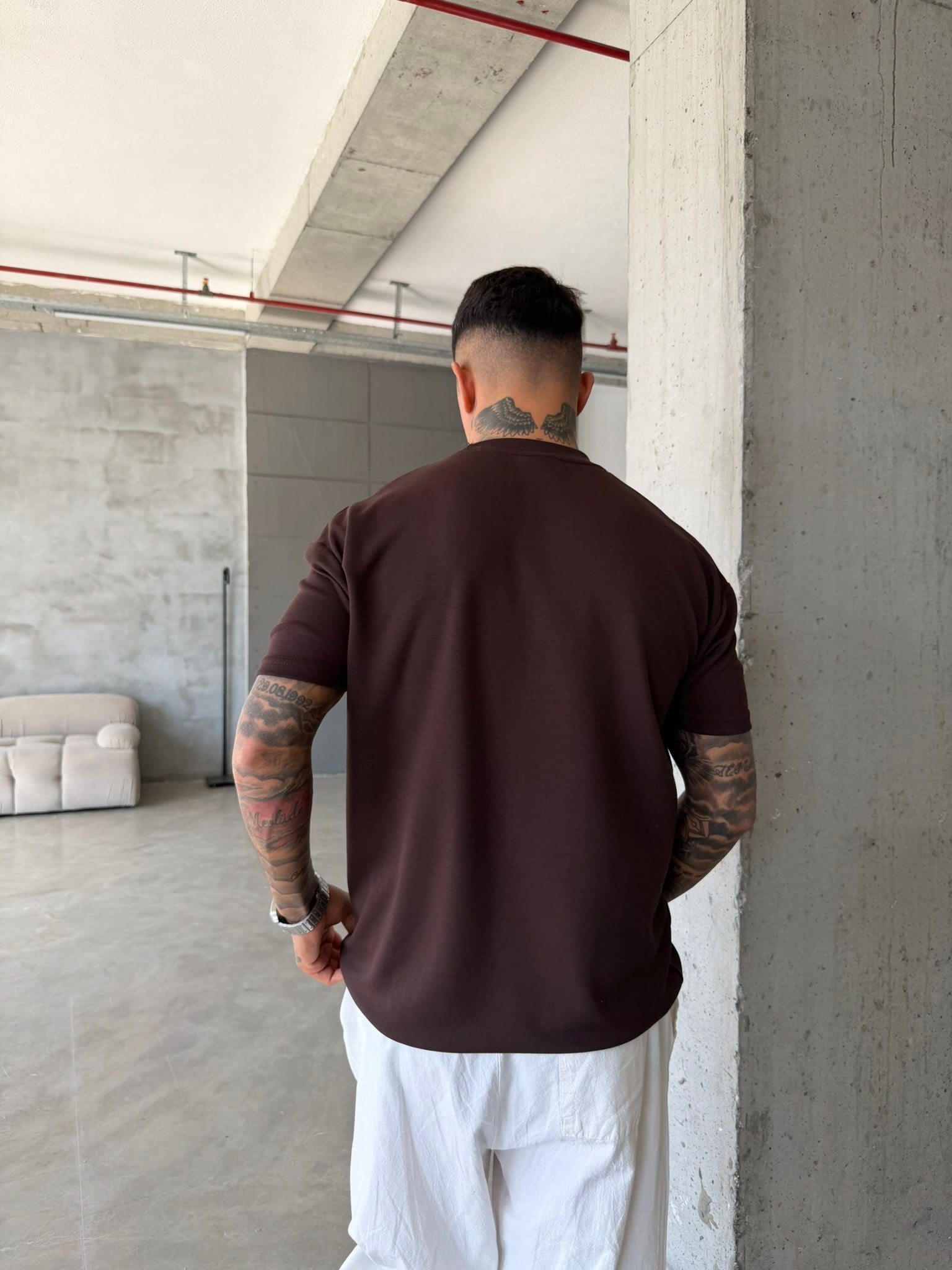 Regular Fit Basic T-Shirt - Kahve