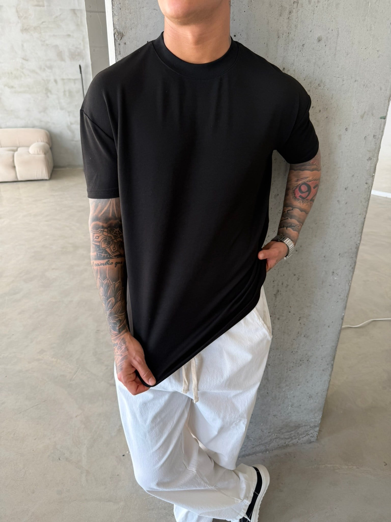 Regular Fit Basic T-Shirt - Siyah