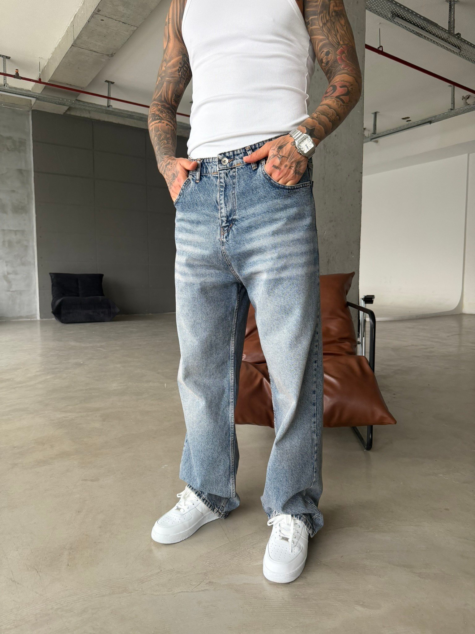 Relax Baggy fit Pantolon - İndigo