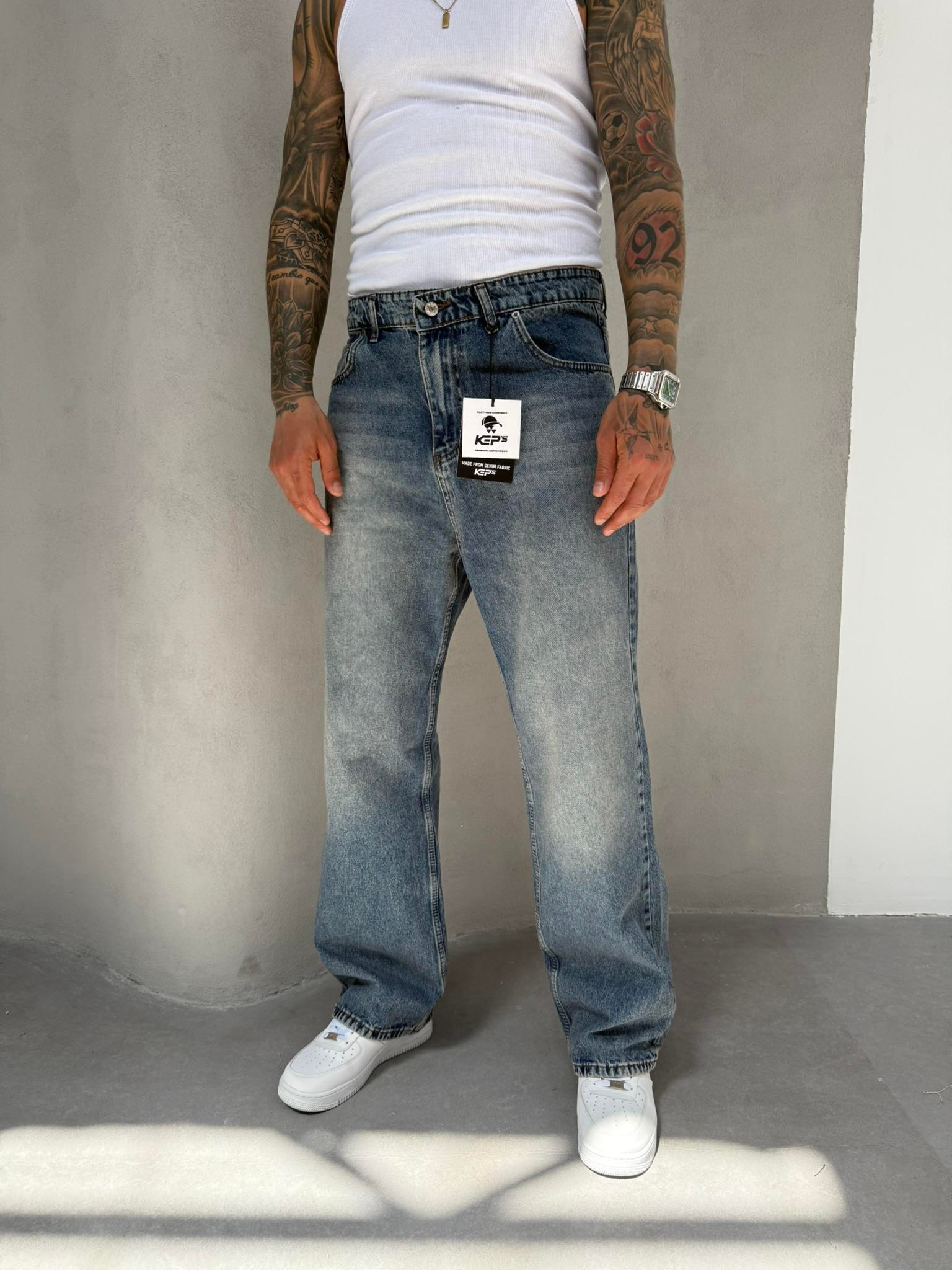Relax Fit Baggy Pantolon - indigo