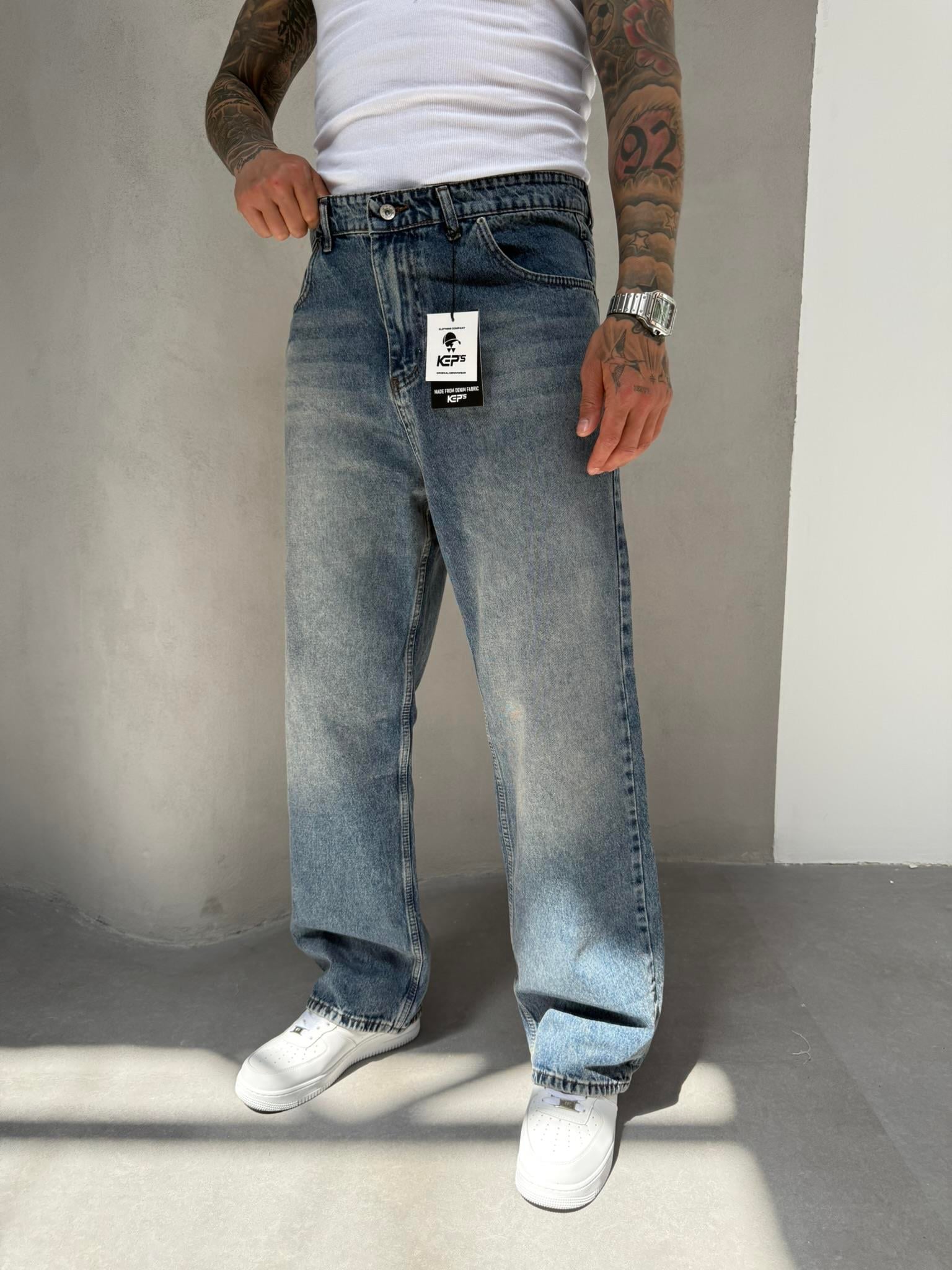 Relax Fit Baggy Pantolon - indigo