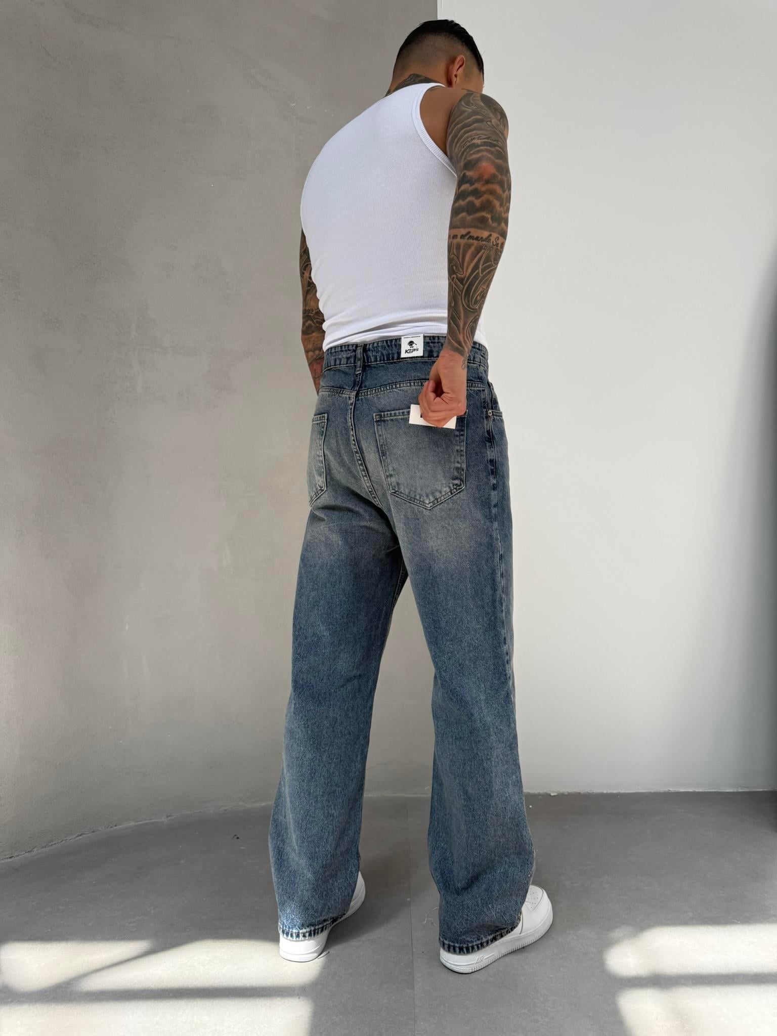 Relax Fit Baggy Pantolon - indigo