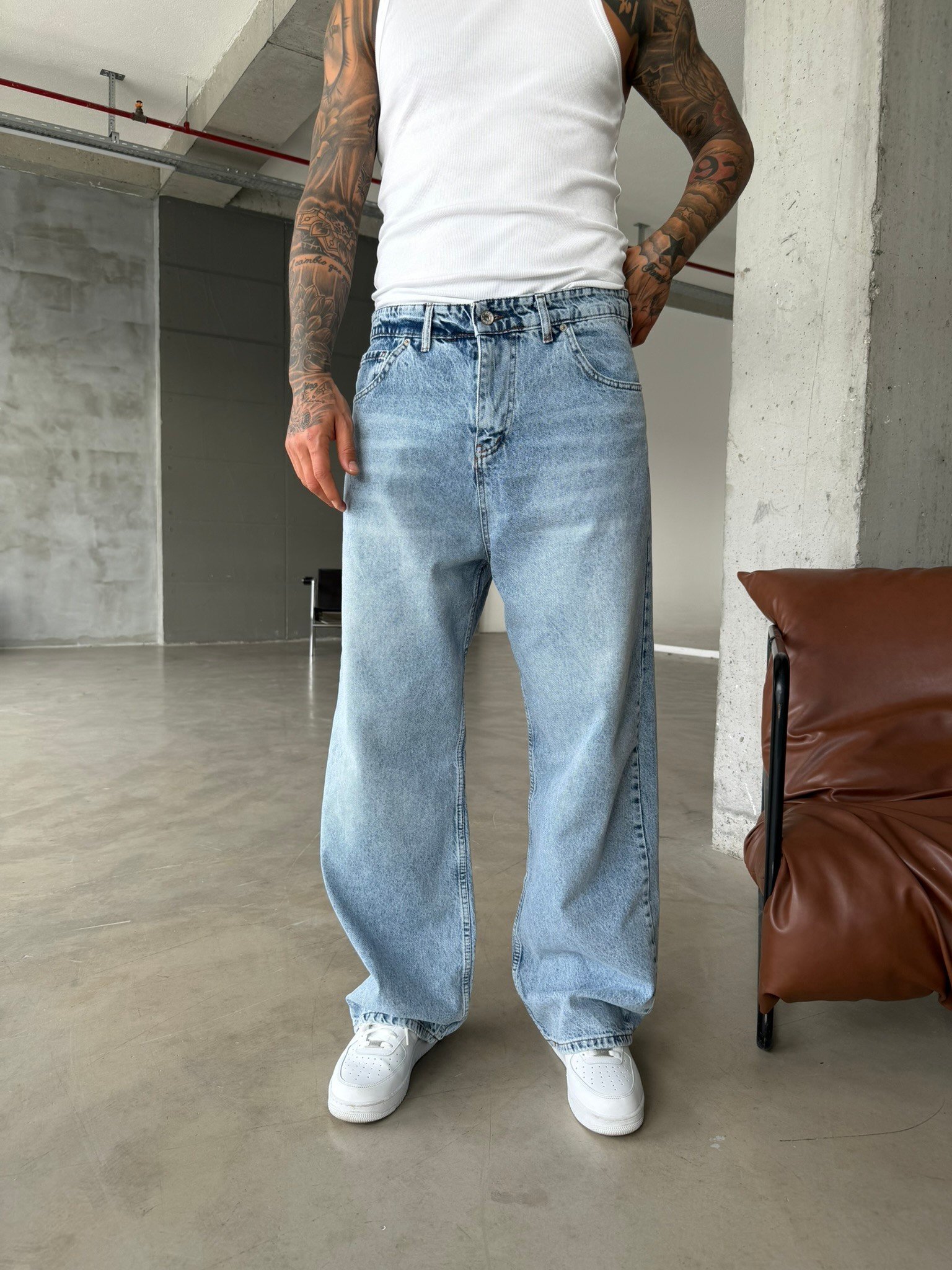 Relax Fit Baggy Premium Pantolon - Mavi