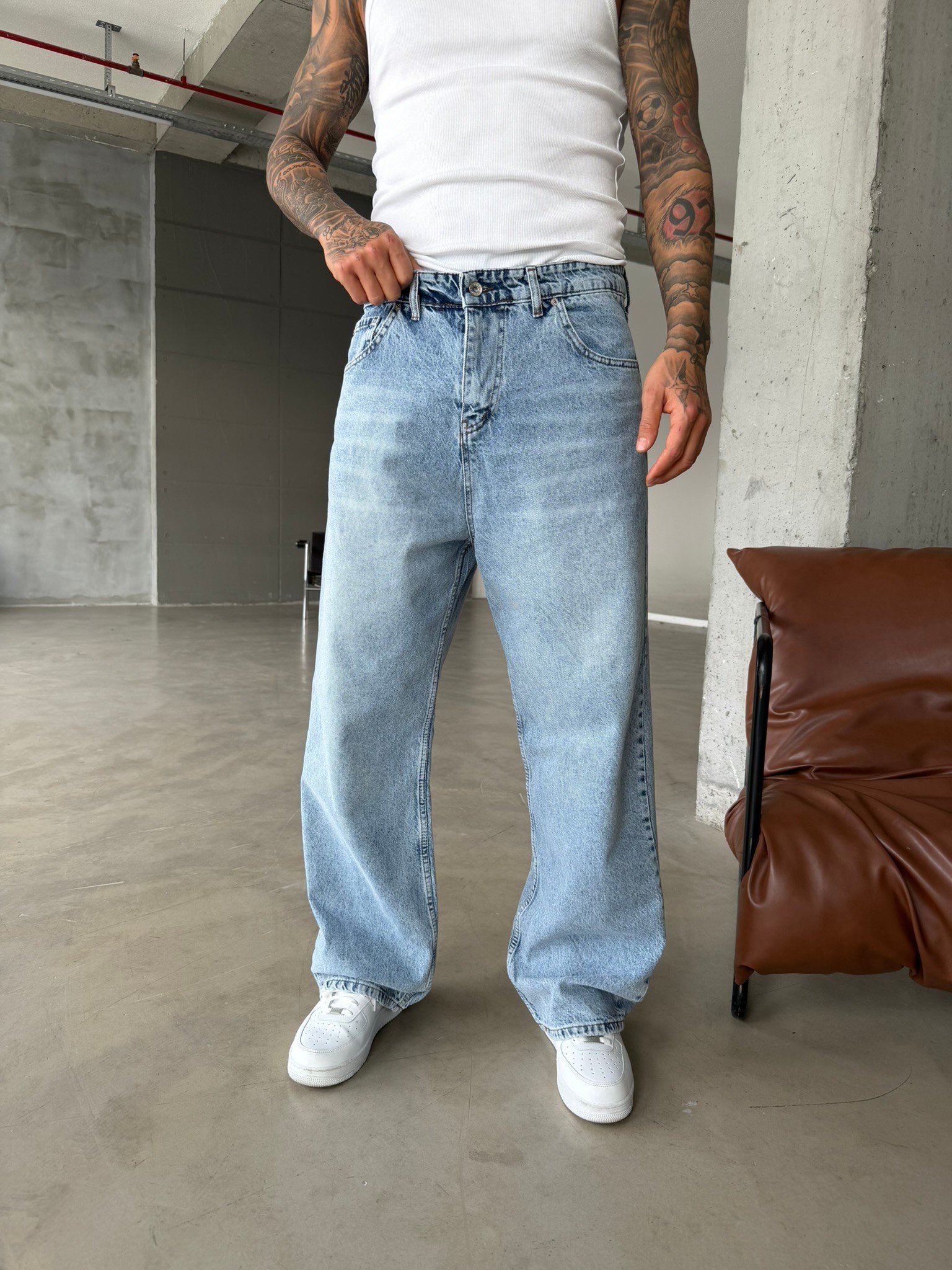 Relax Fit Baggy Premium Pantolon - Mavi