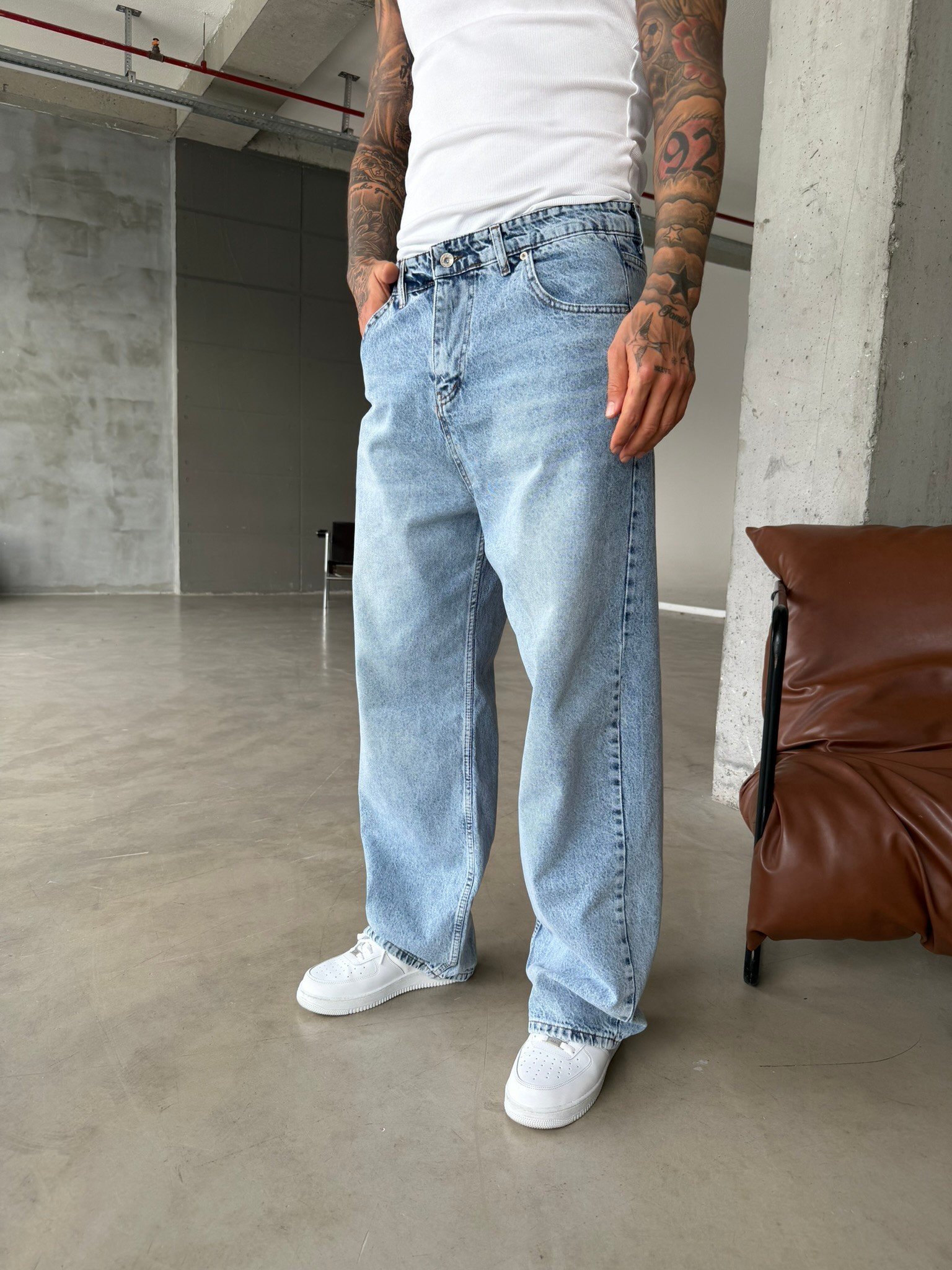 Relax Fit Baggy Premium Pantolon - Mavi