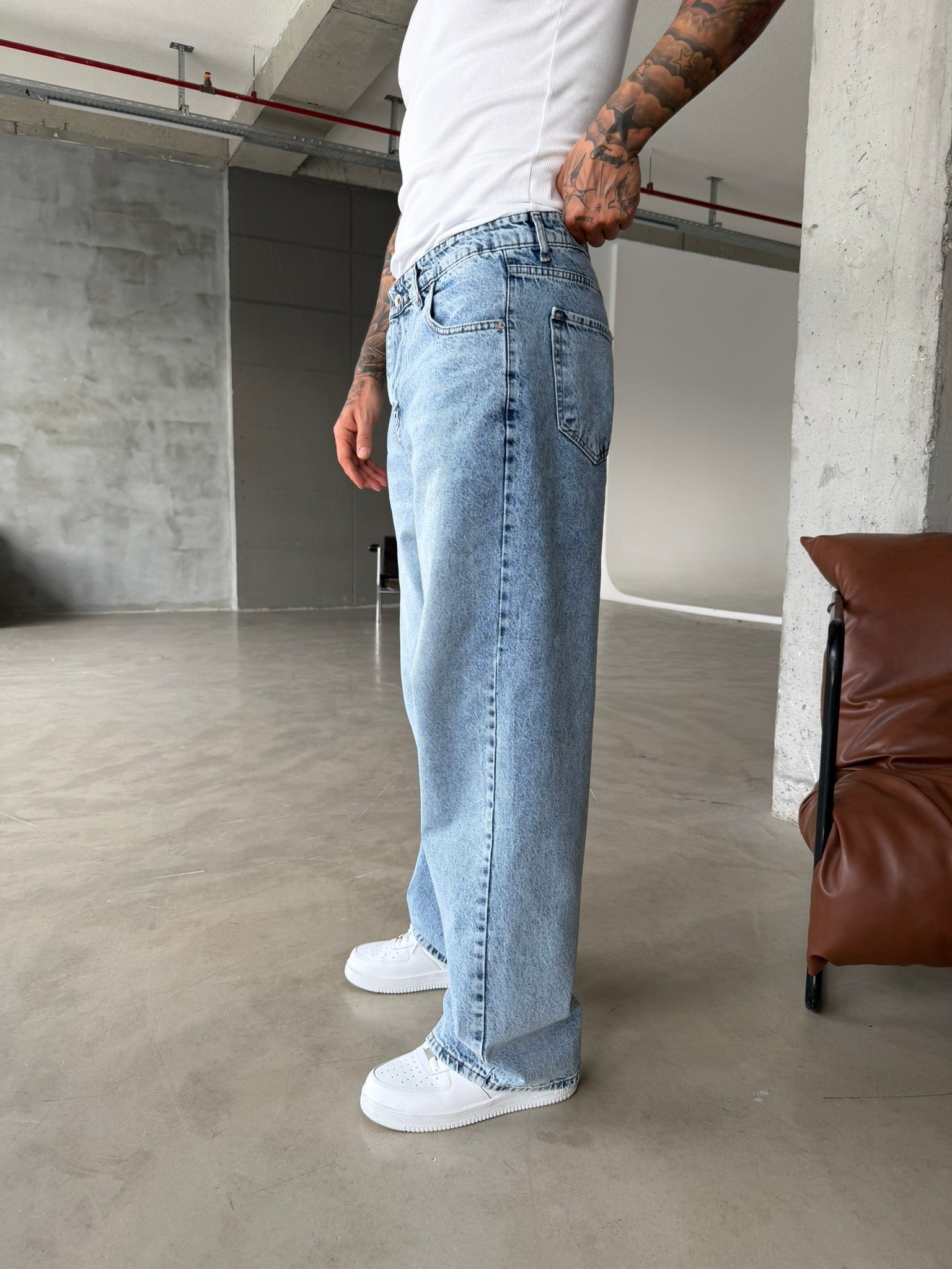 Relax Fit Baggy Premium Pantolon - Mavi