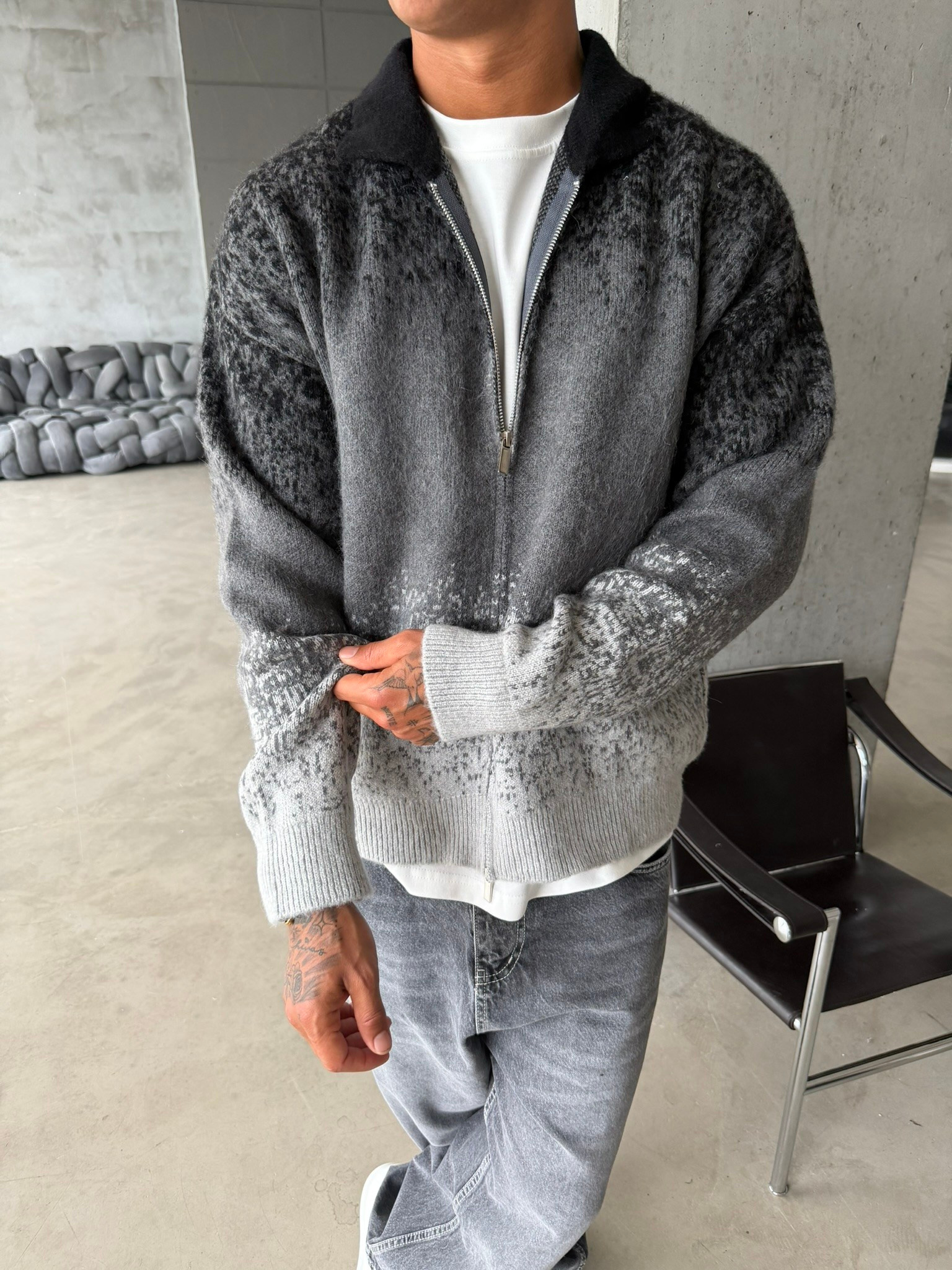 Renk Geçişli Premium Triko Hırka