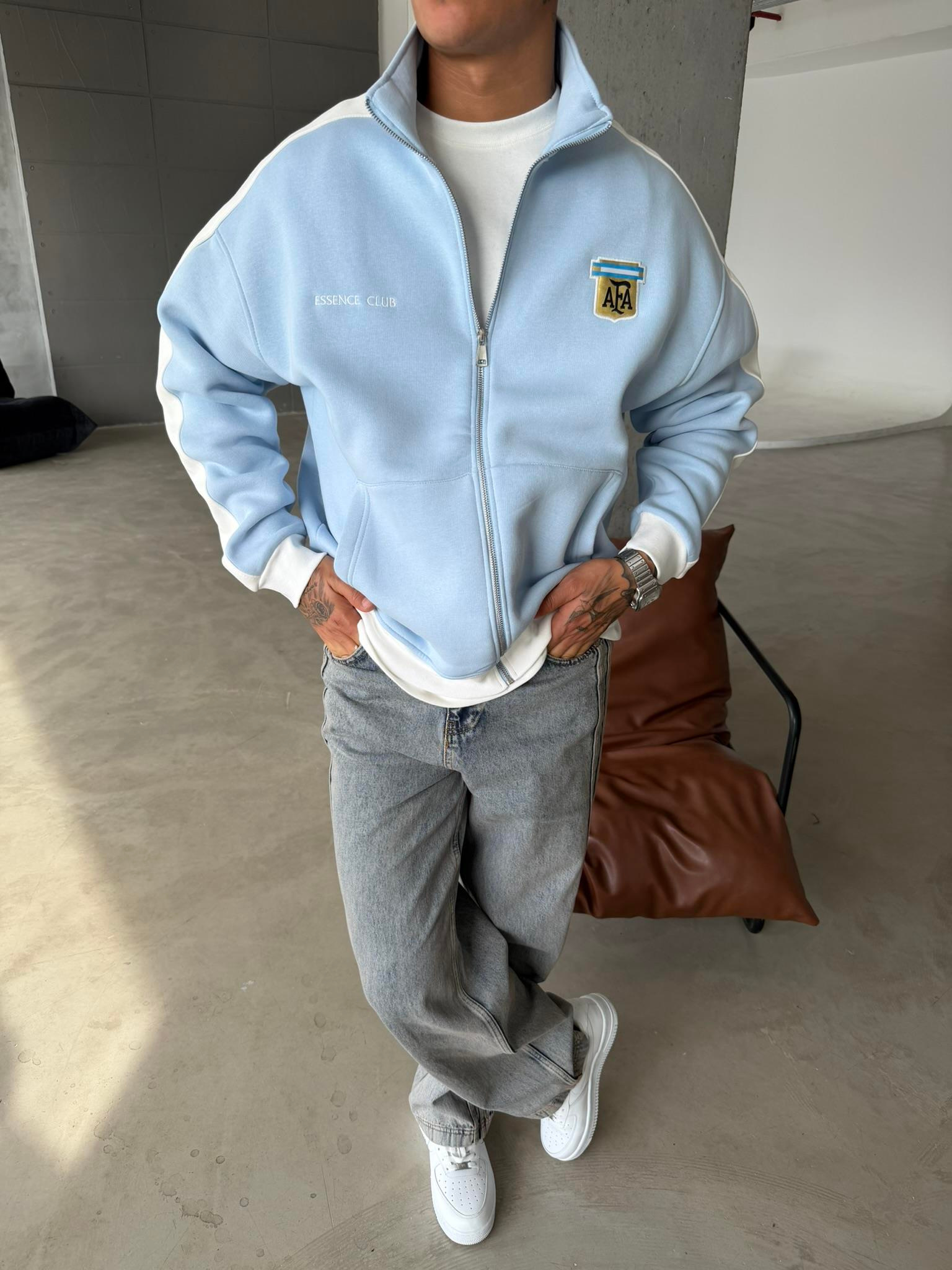 Retro AFA Style Track Zip - Bebe Mavi