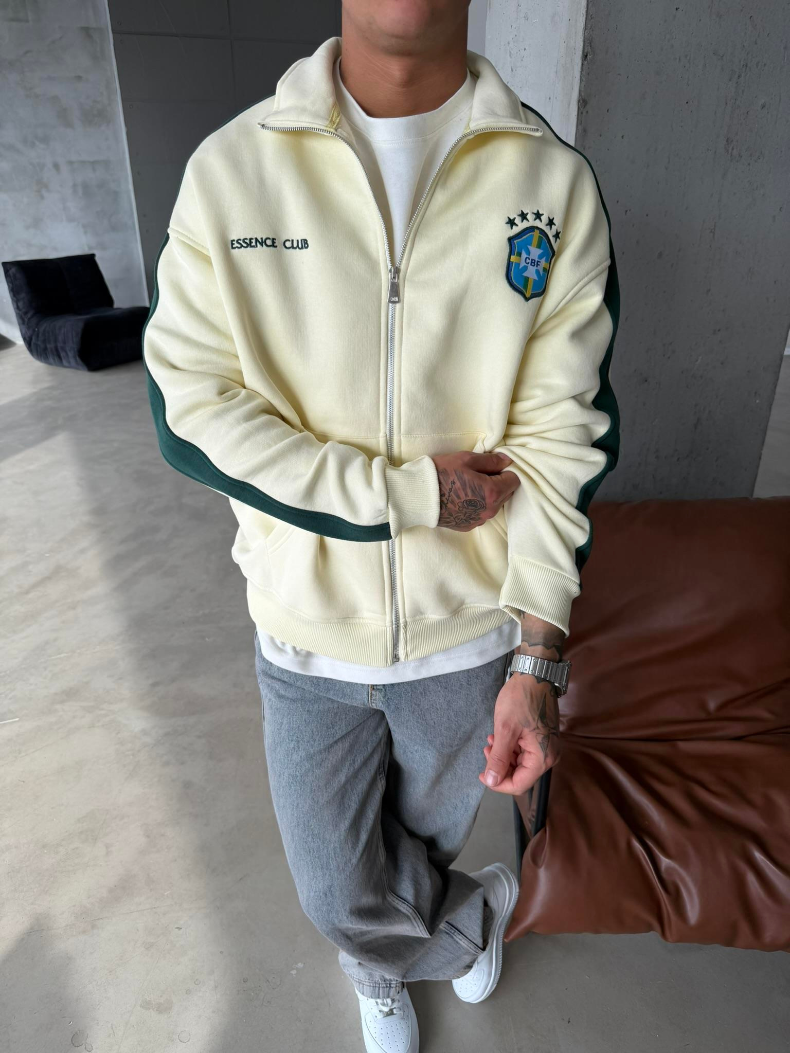 Retro Brazil Style Track Zip - Sarı