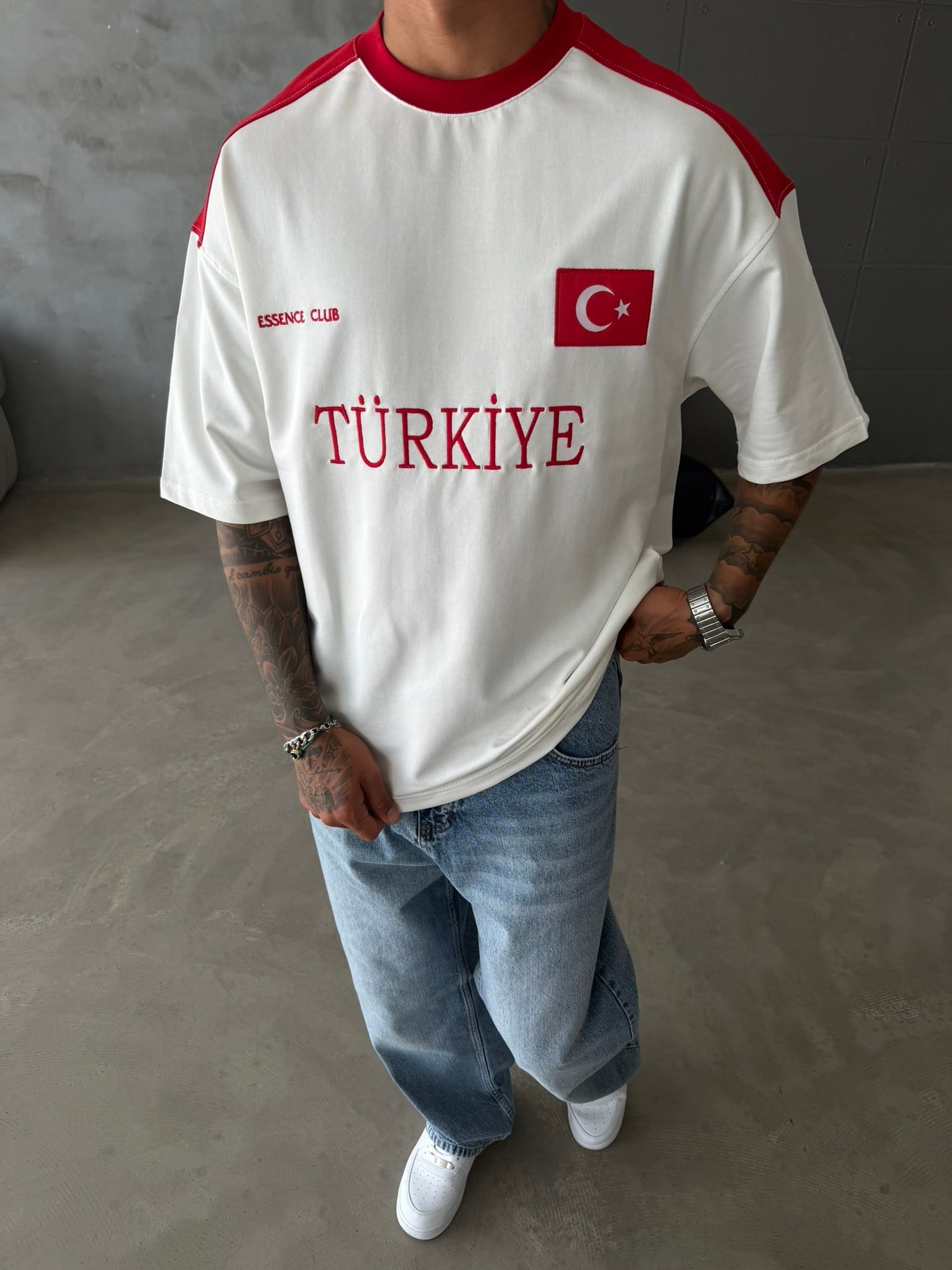 Retro Türkiye Style Basic T-Shirt - Kırmızı