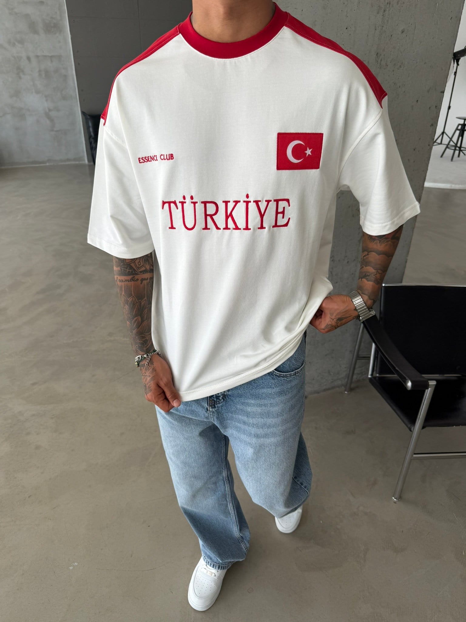 Retro Türkiye Style Basic T-Shirt - Kırmızı