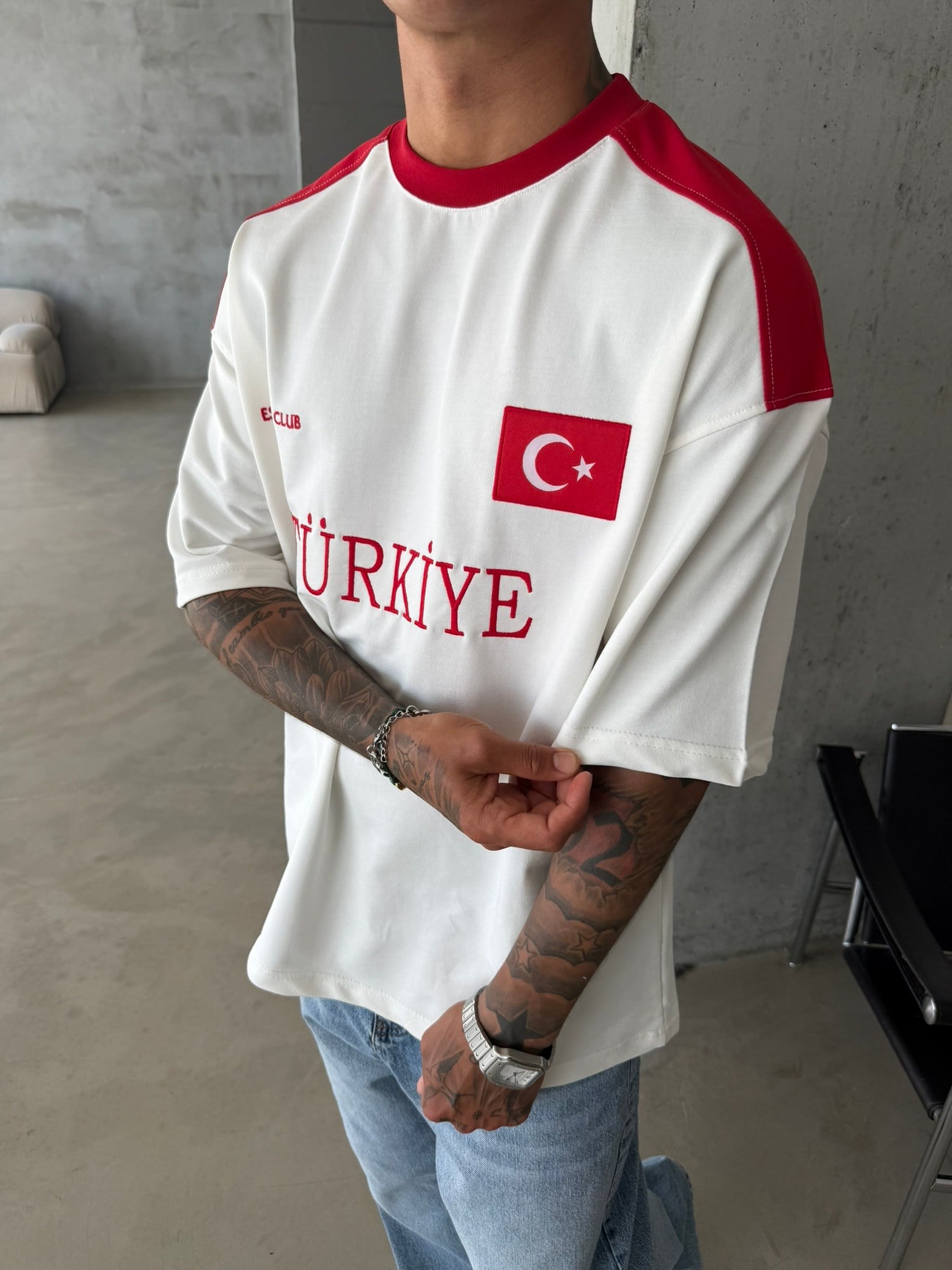 Retro Türkiye Style Basic T-Shirt - Kırmızı