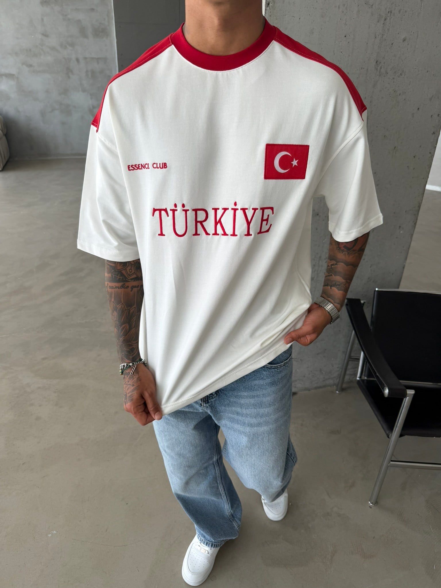 Retro Türkiye Style Basic T-Shirt - Kırmızı