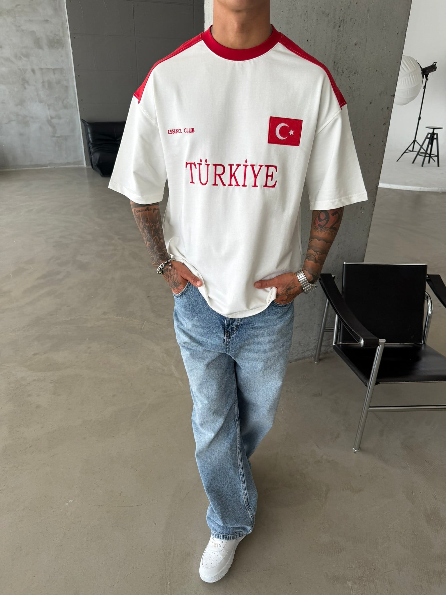 Retro Türkiye Style Basic T-Shirt - Kırmızı