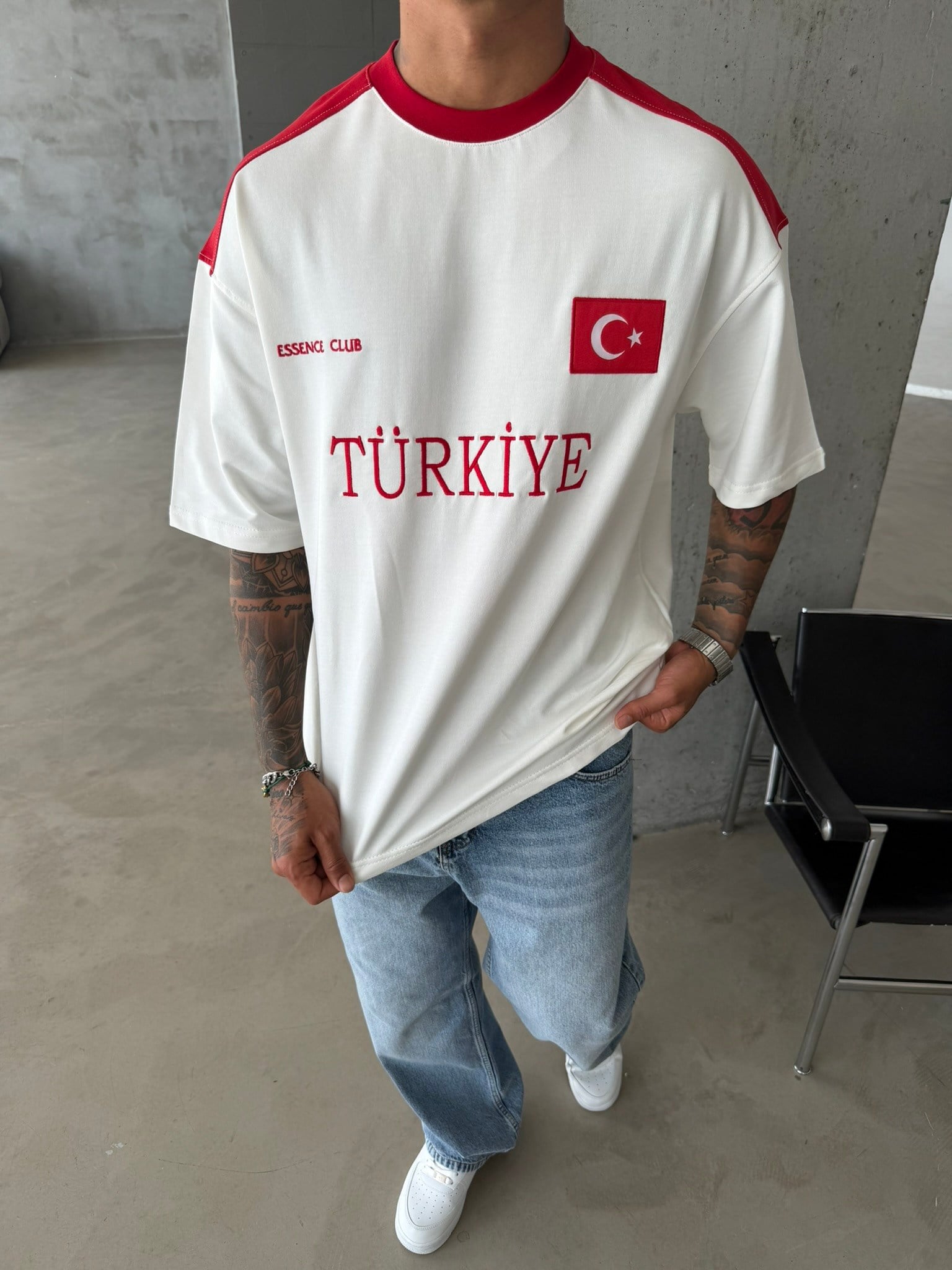 Retro Türkiye Style Basic T-Shirt - Kırmızı