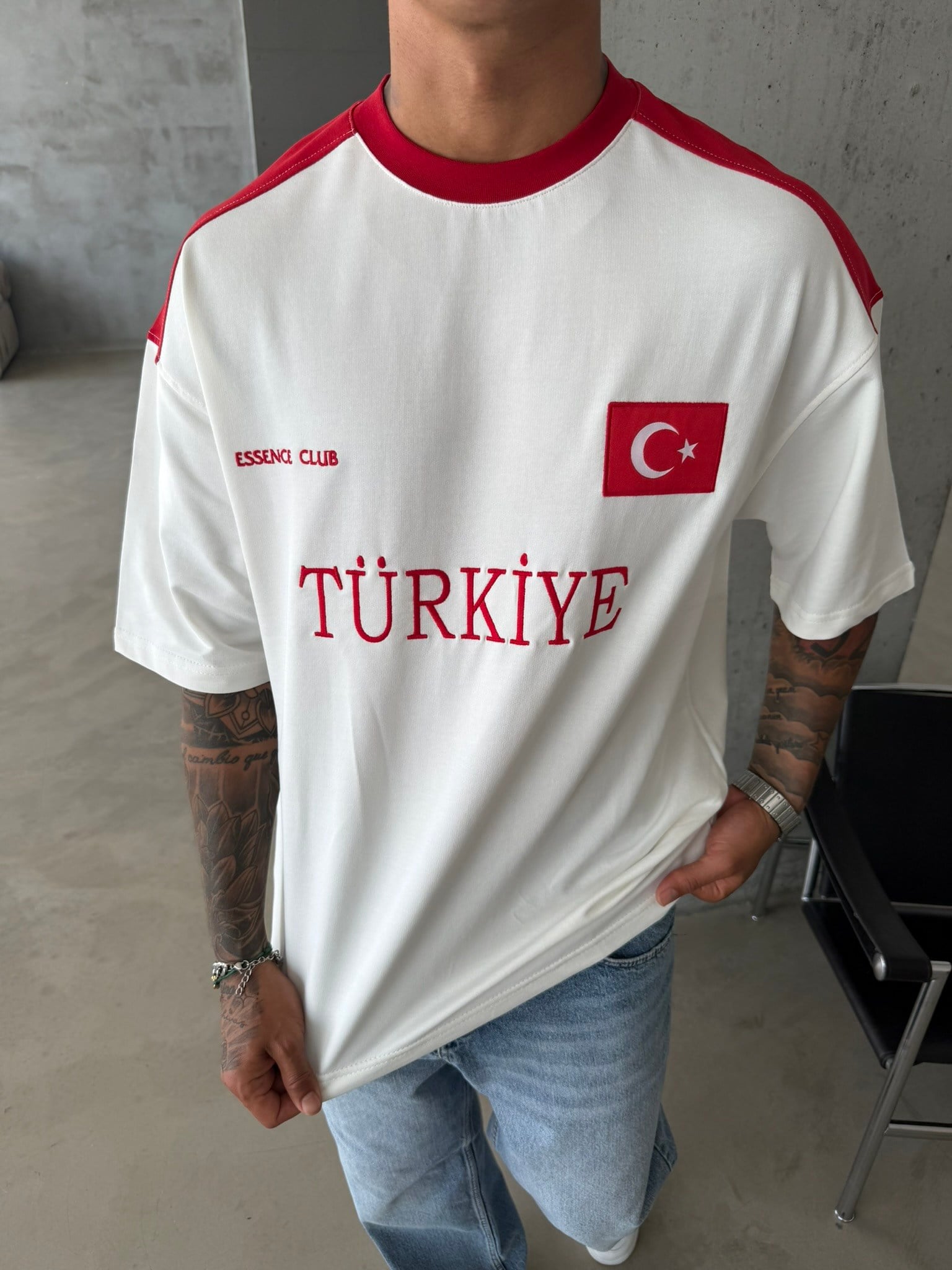 Retro Türkiye Style Basic T-Shirt - Kırmızı