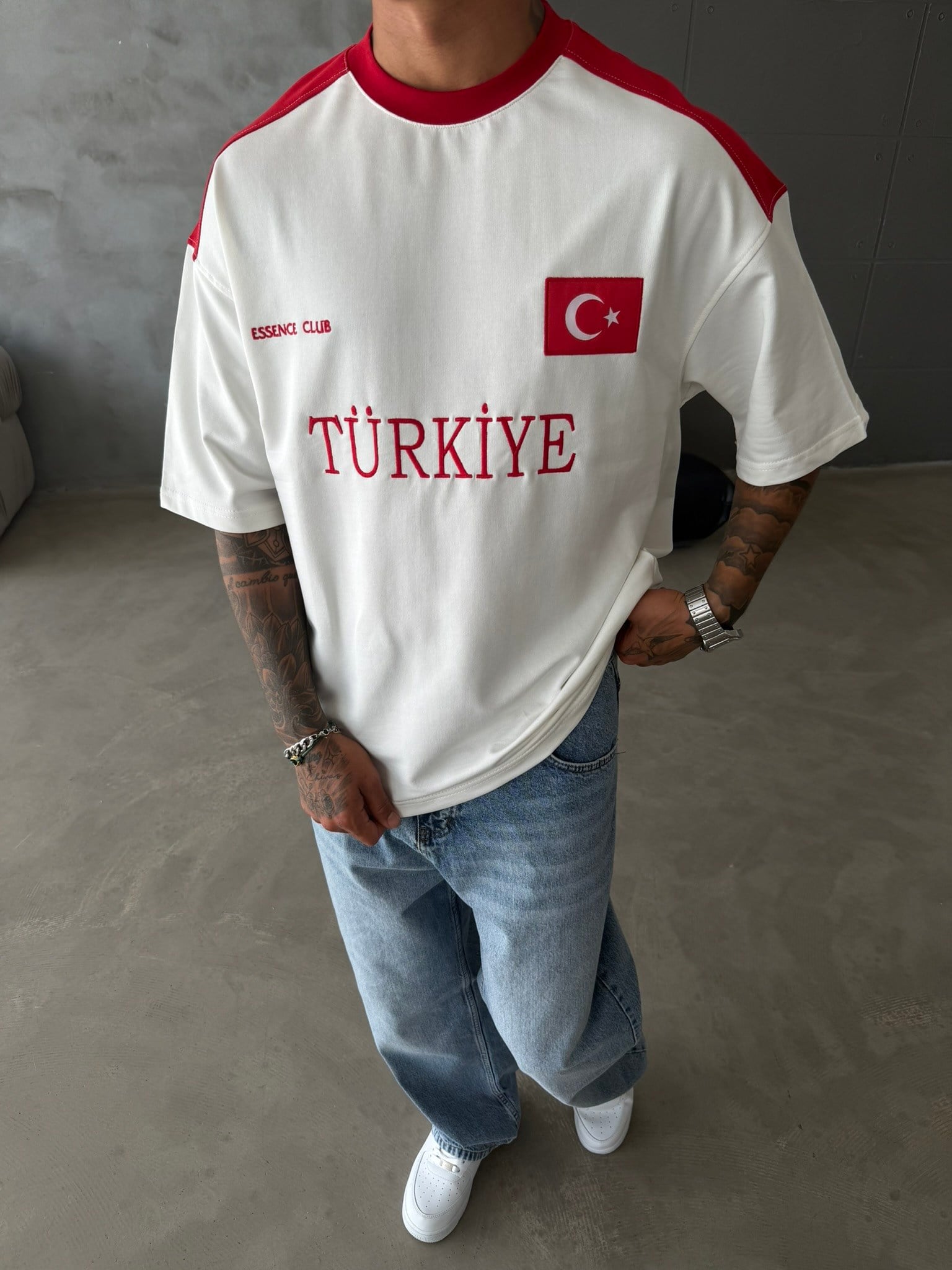Retro Türkiye Style Basic T-Shirt - Kırmızı