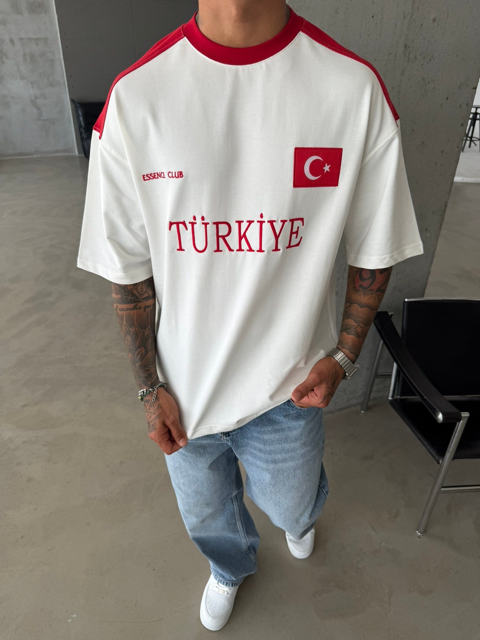 Retro Türkiye Style Basic T-Shirt - Kırmızı