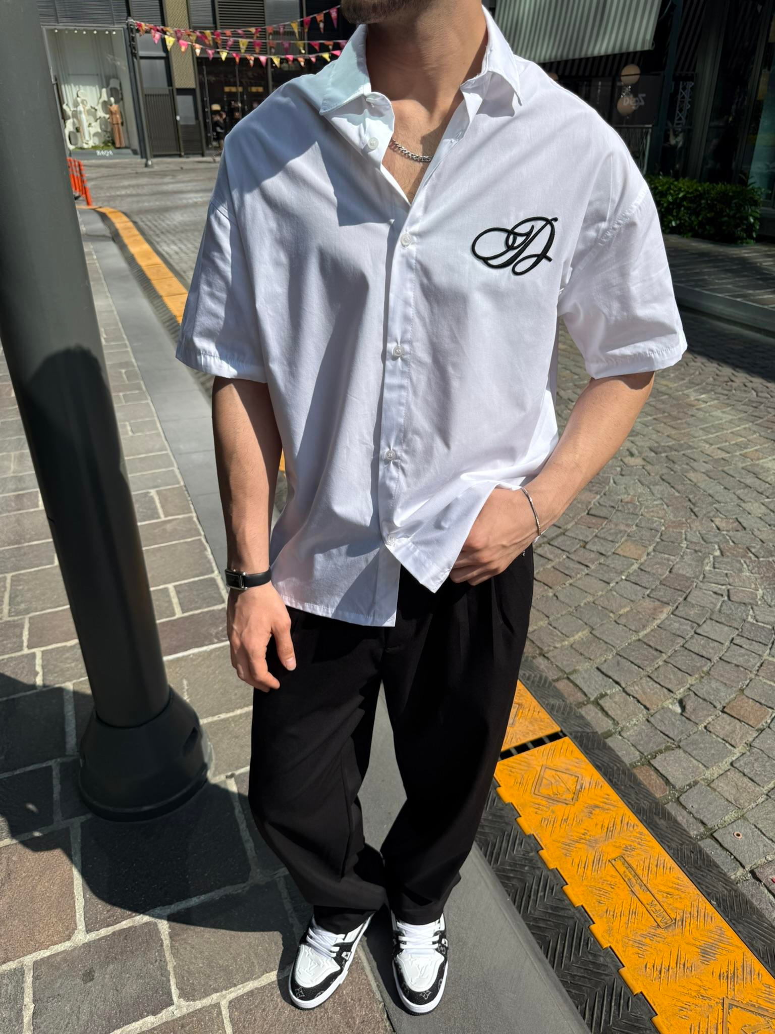 Rıse Above Nakışlı Gömlek - Beyaz