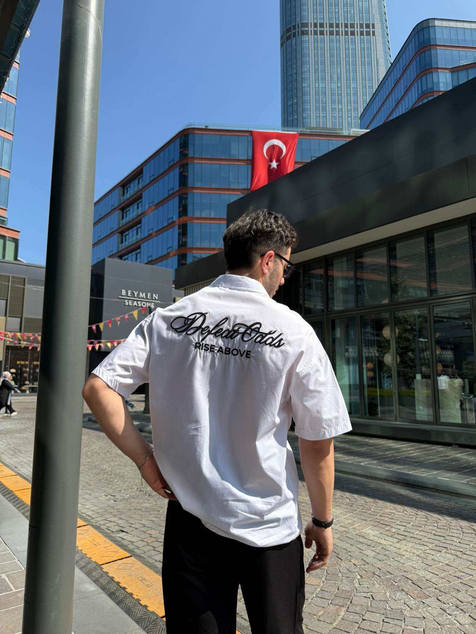 Rıse Above Nakışlı Gömlek - Beyaz