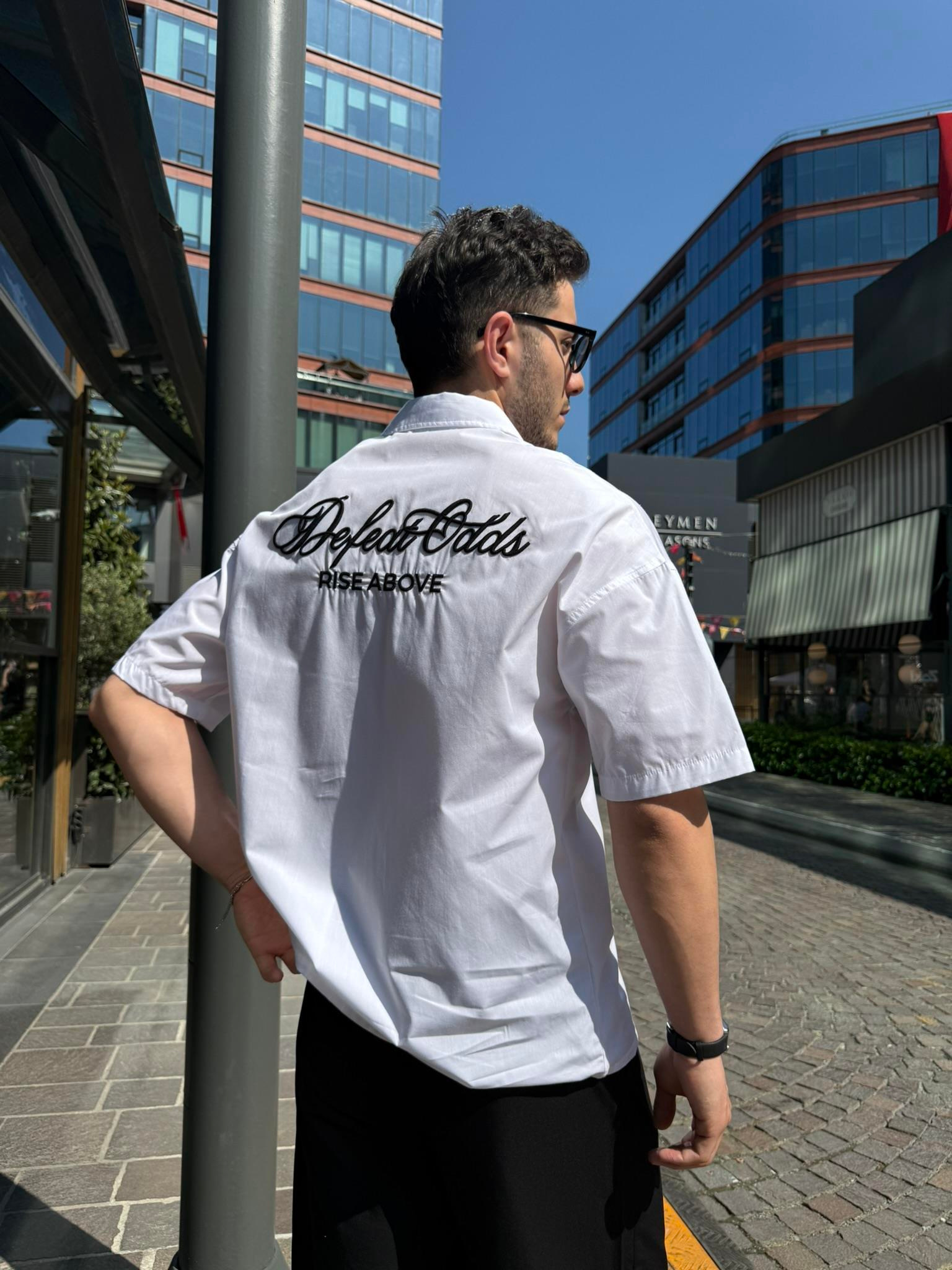 Rıse Above Nakışlı Gömlek - Beyaz