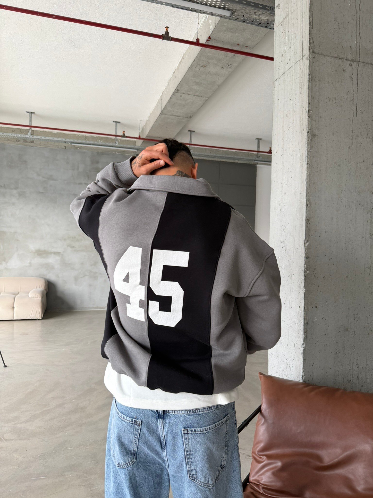 Saunt Essence Half Zip Sweat - Gri