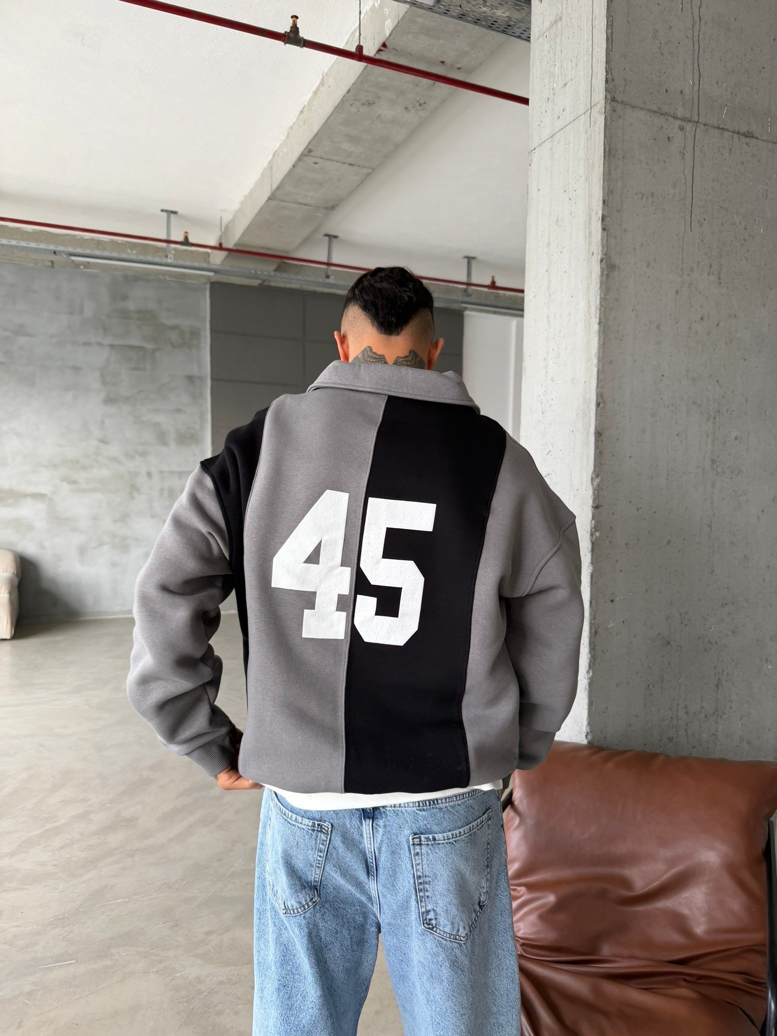 Saunt Essence Half Zip Sweat - Gri