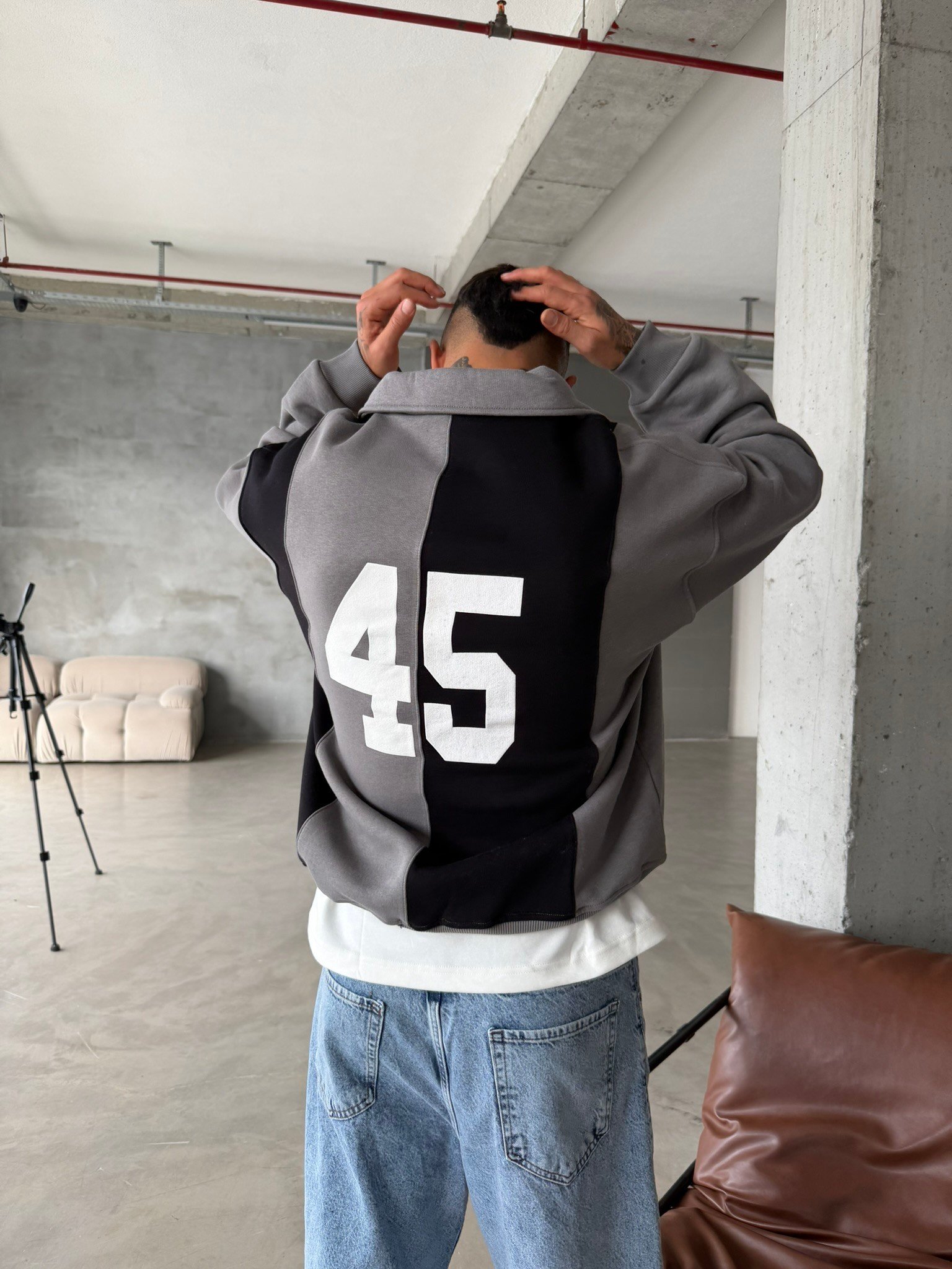 Saunt Essence Half Zip Sweat - Gri