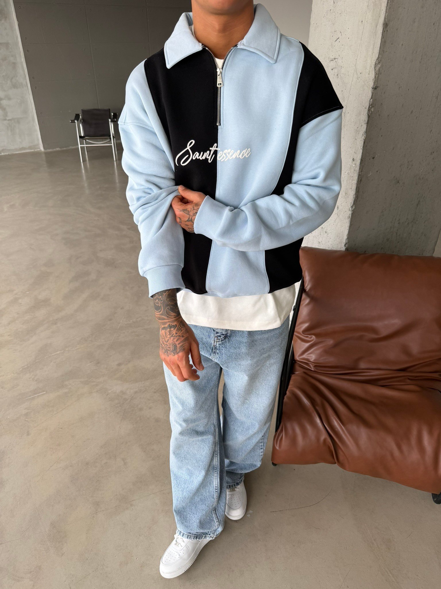 Saunt Essence Half Zip Sweat - Siyah