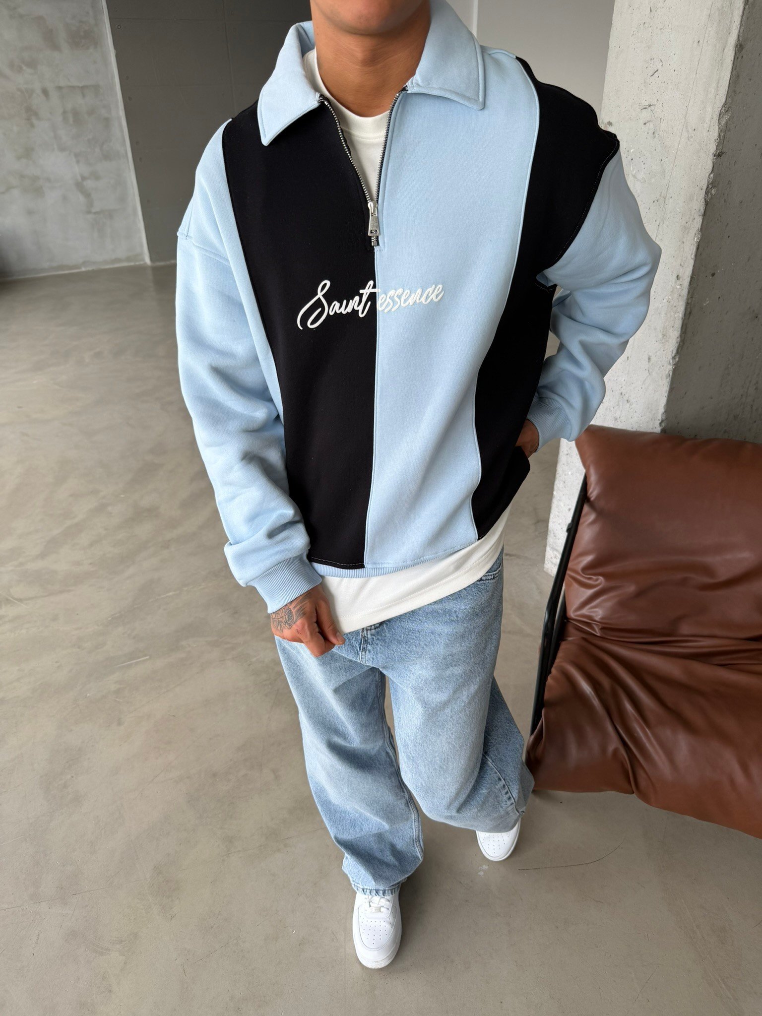 Saunt Essence Half Zip Sweat - Siyah