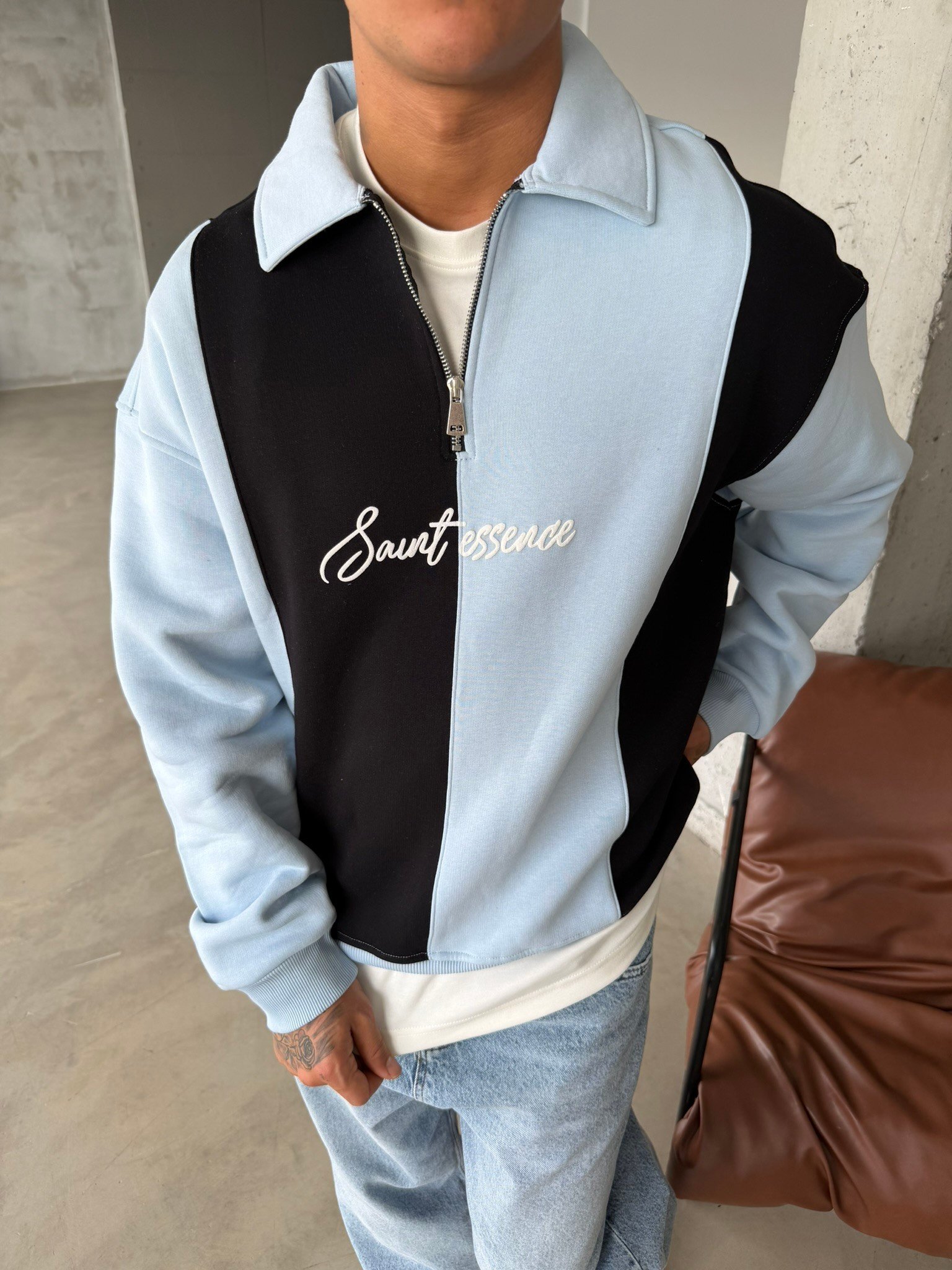 Saunt Essence Half Zip Sweat - Siyah