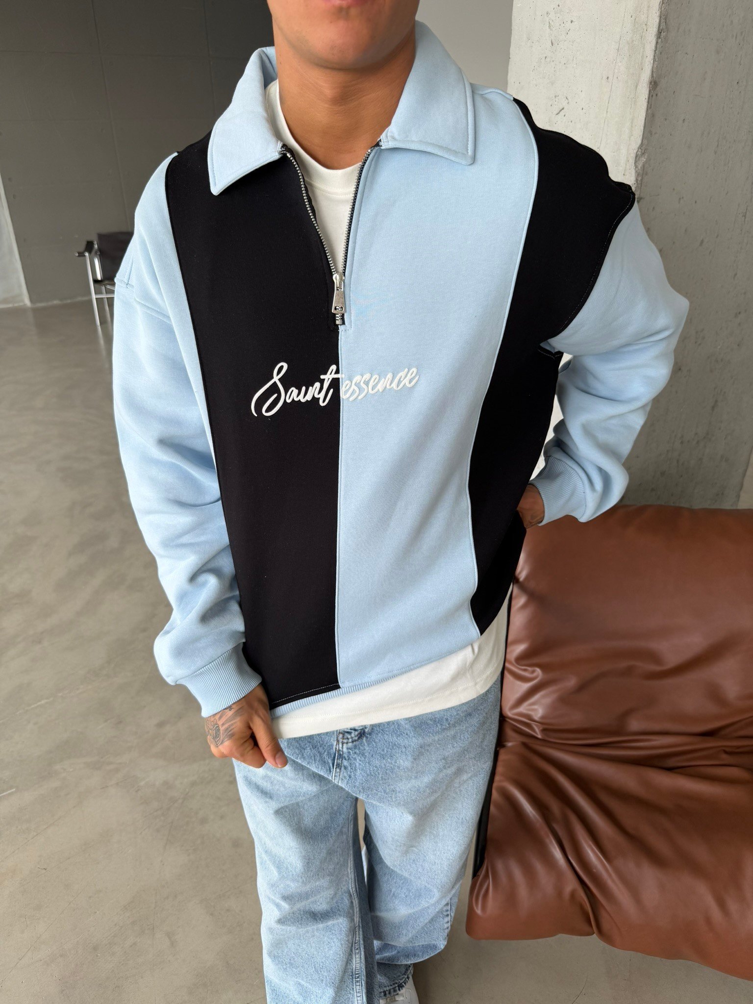 Saunt Essence Half Zip Sweat - Siyah