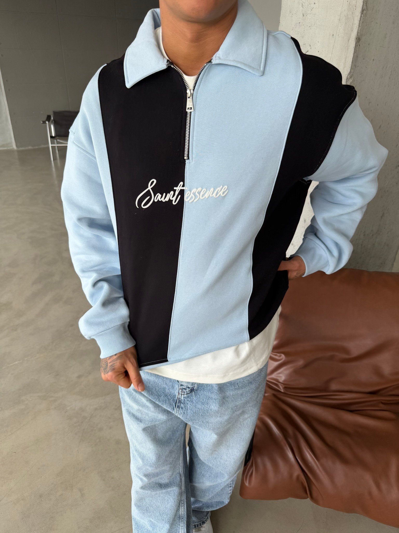 Saunt Essence Half Zip Sweat - Siyah