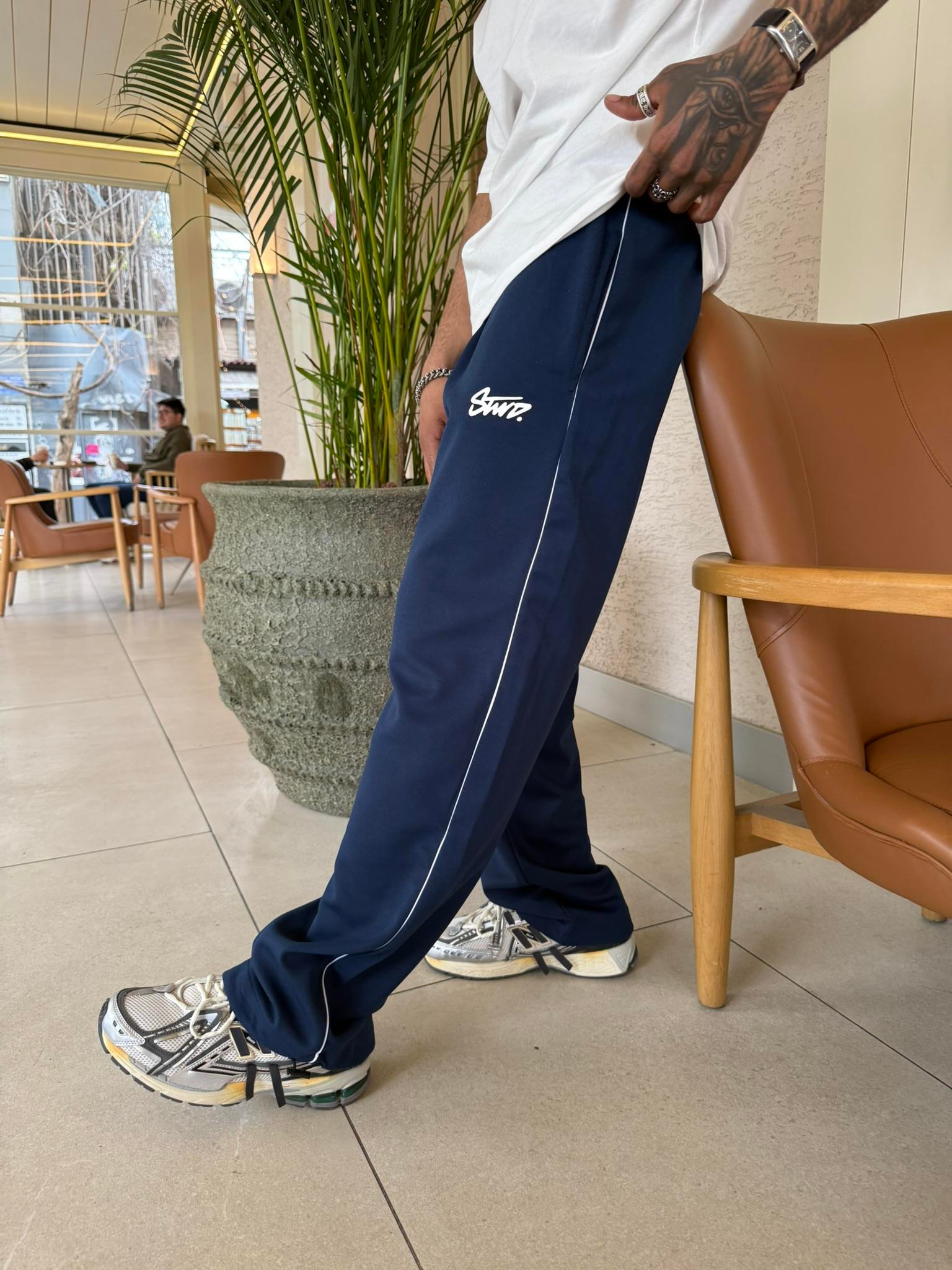 Şerit Detaylı Stwd Baggy Eşofman - İndigo